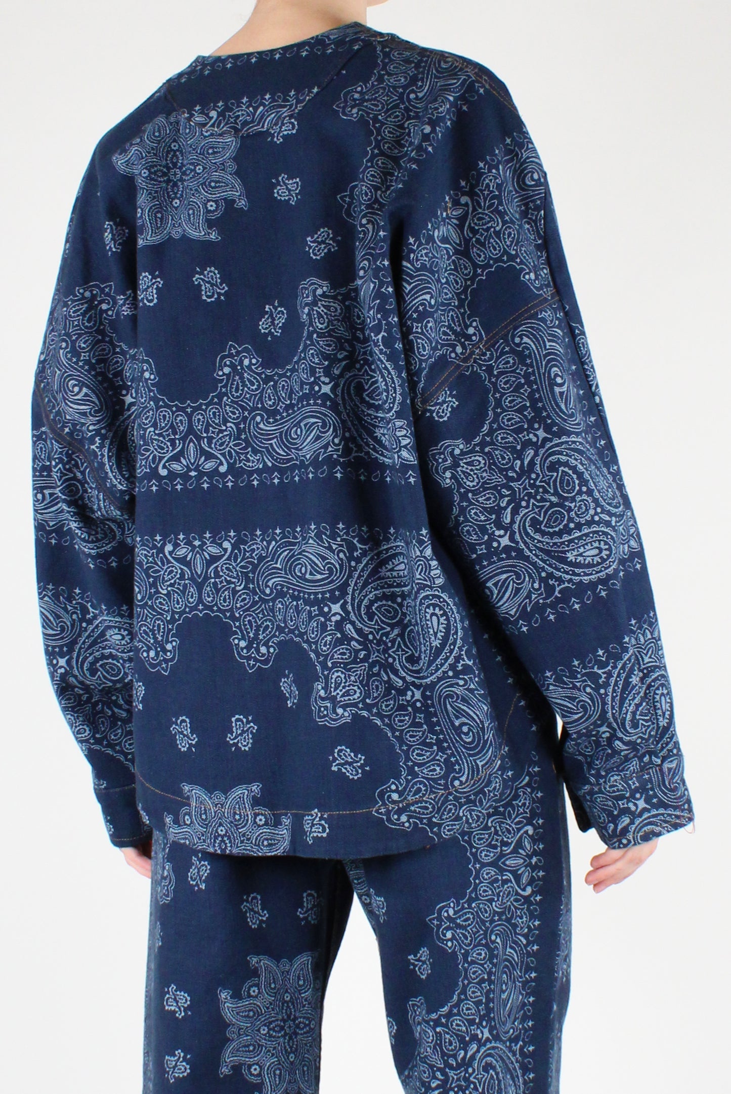 Bomber in Denim Stampa Bandana