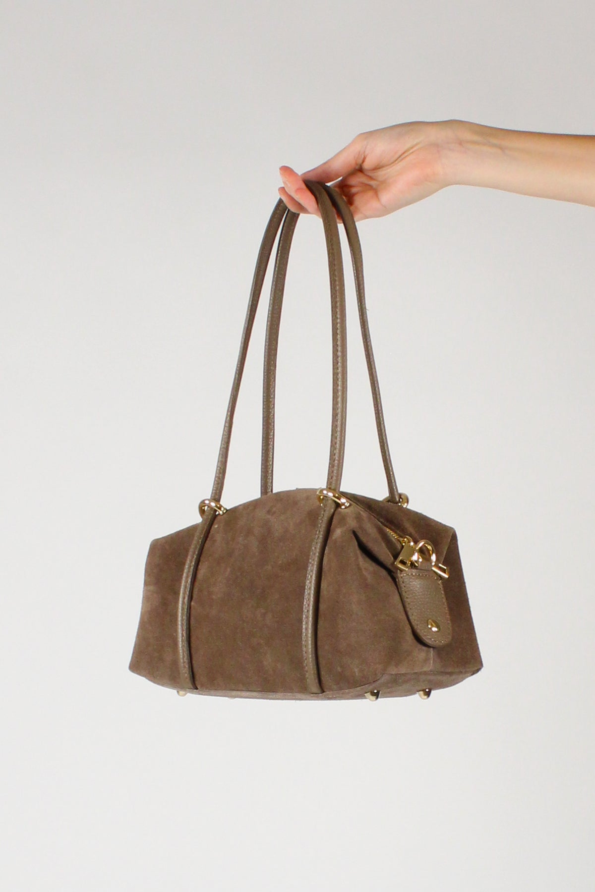 Borsa Bauletto in Pelle Scamosciata