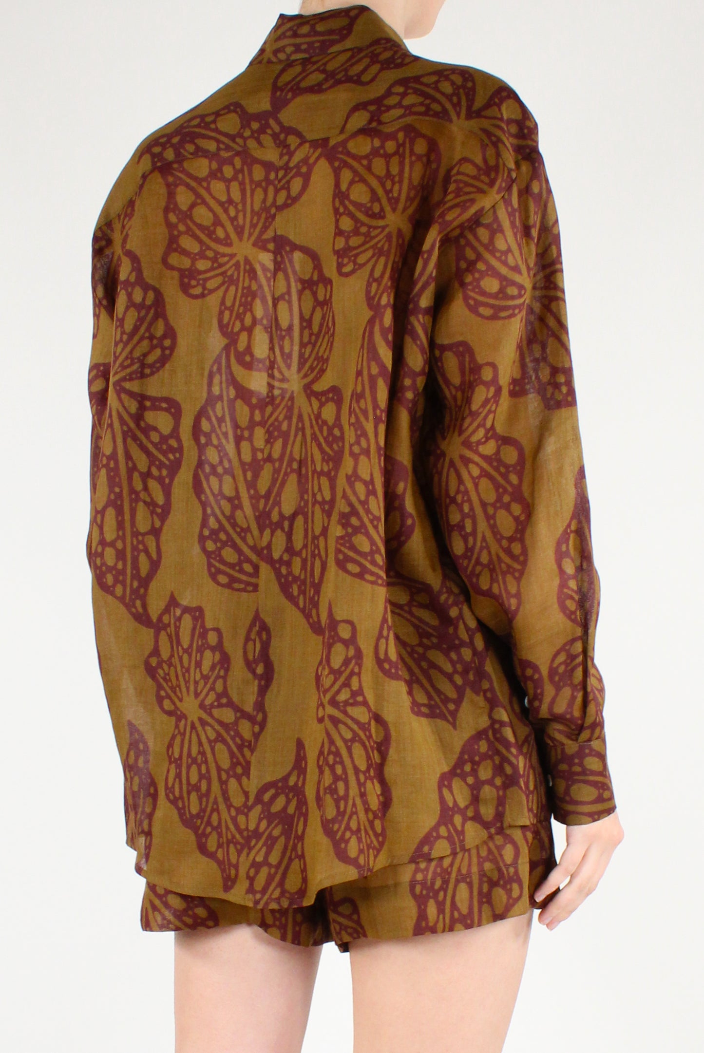 Ramie Abstract Print Shirt