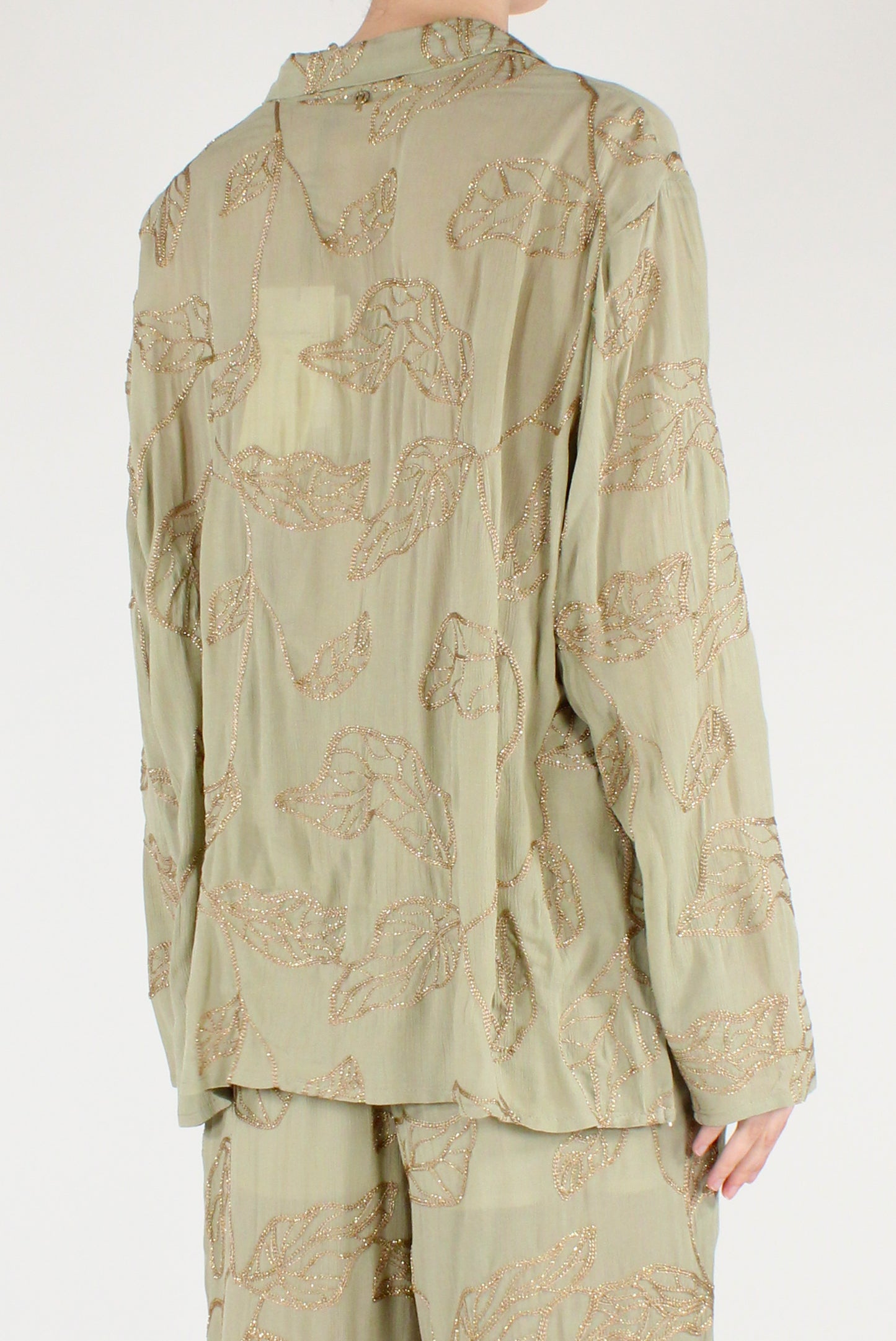 All-Over Golden Embroidery Shirt