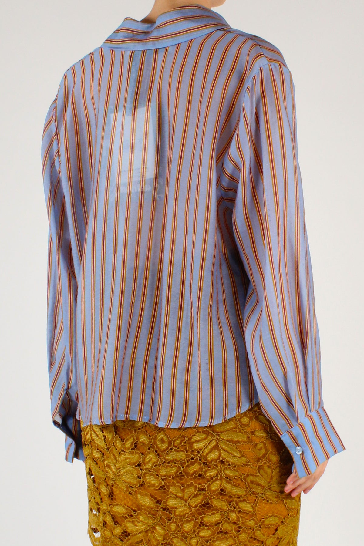 Camicia a Righe Multicolore Sfondo Celeste