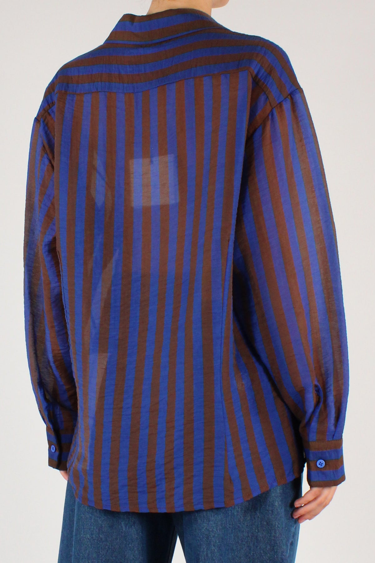 Camicia a Righe con Tasca in Lyocell