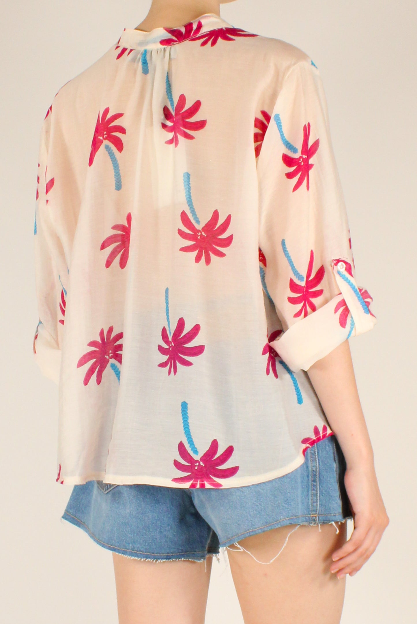 Camicia Stampa Palme in Mussola