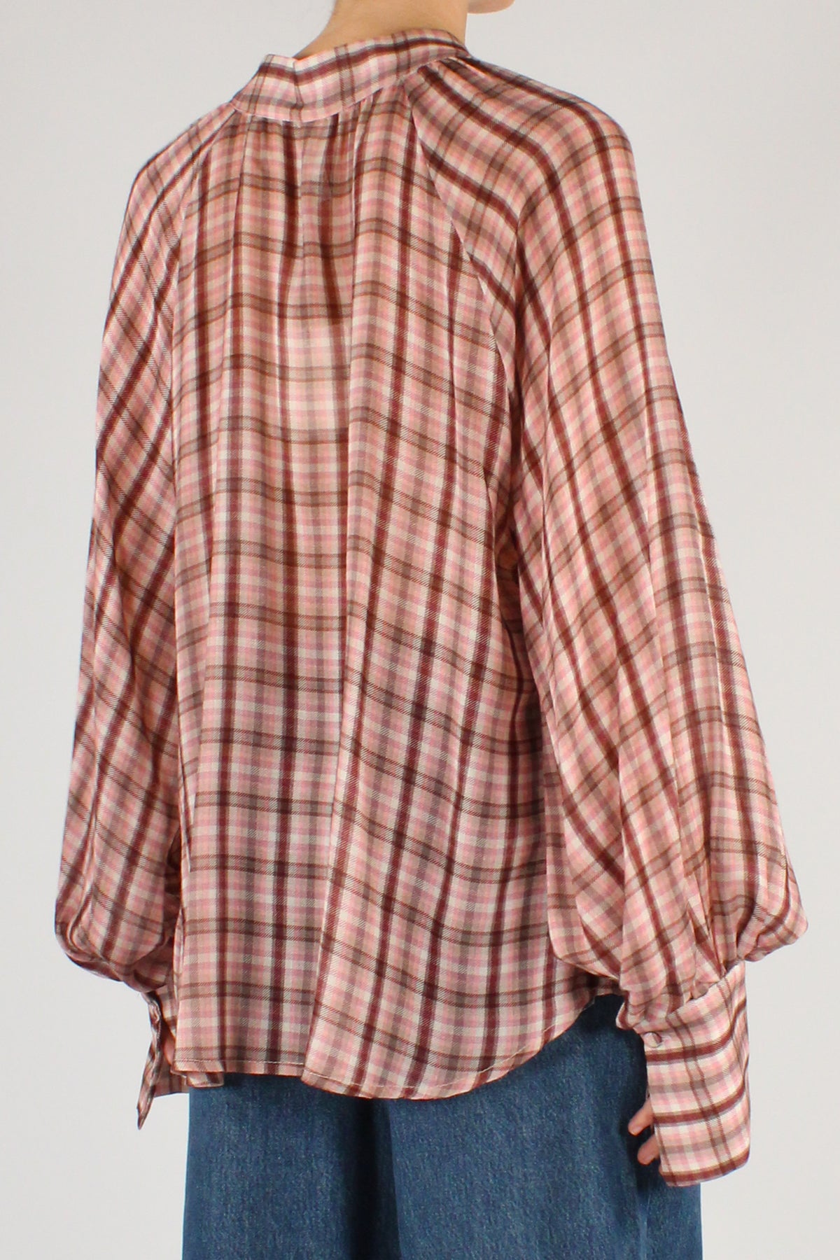 Camicia Stampa Tartan Misto Viscosa e Lana
