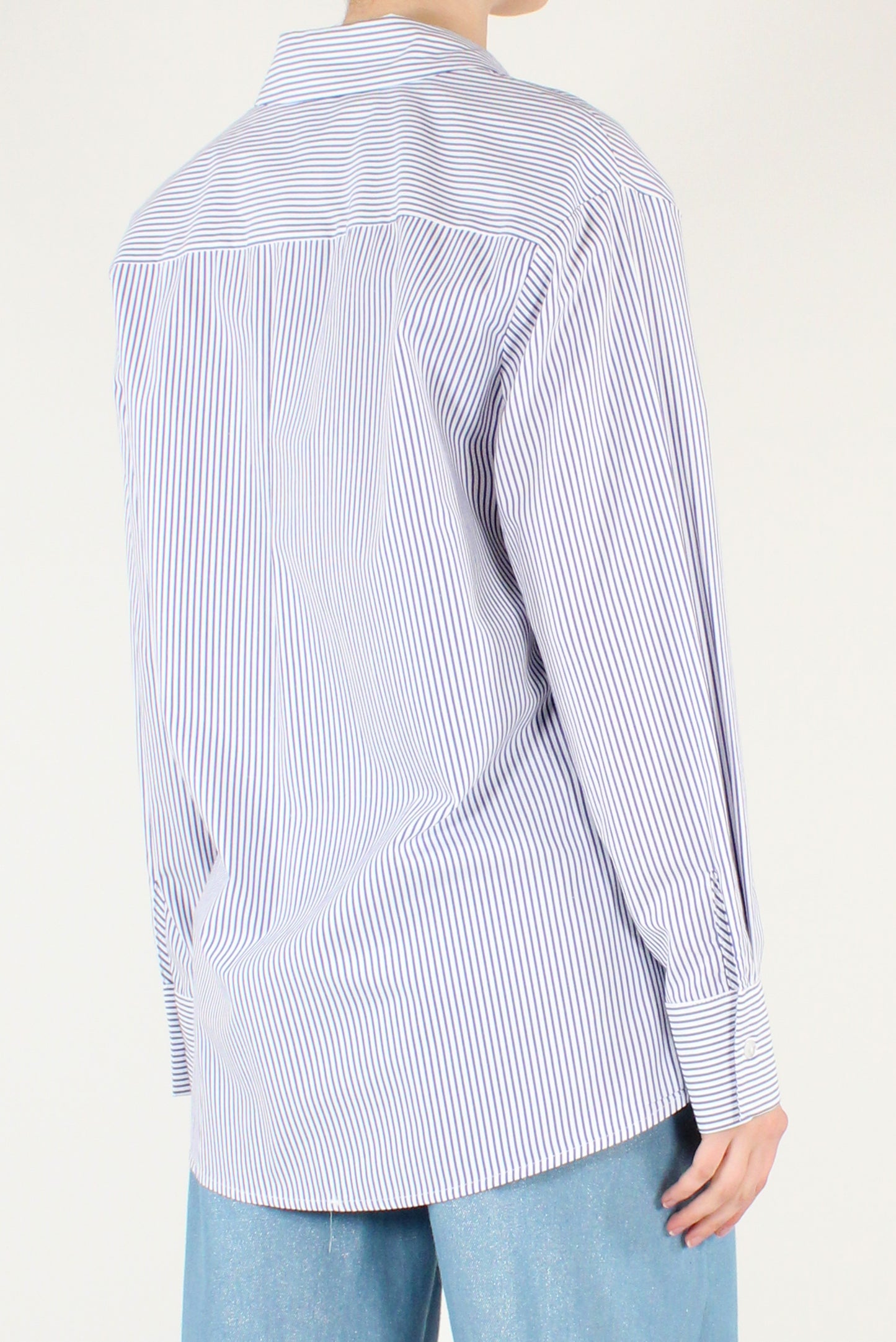 Camicia a Righe Bianche e Blu