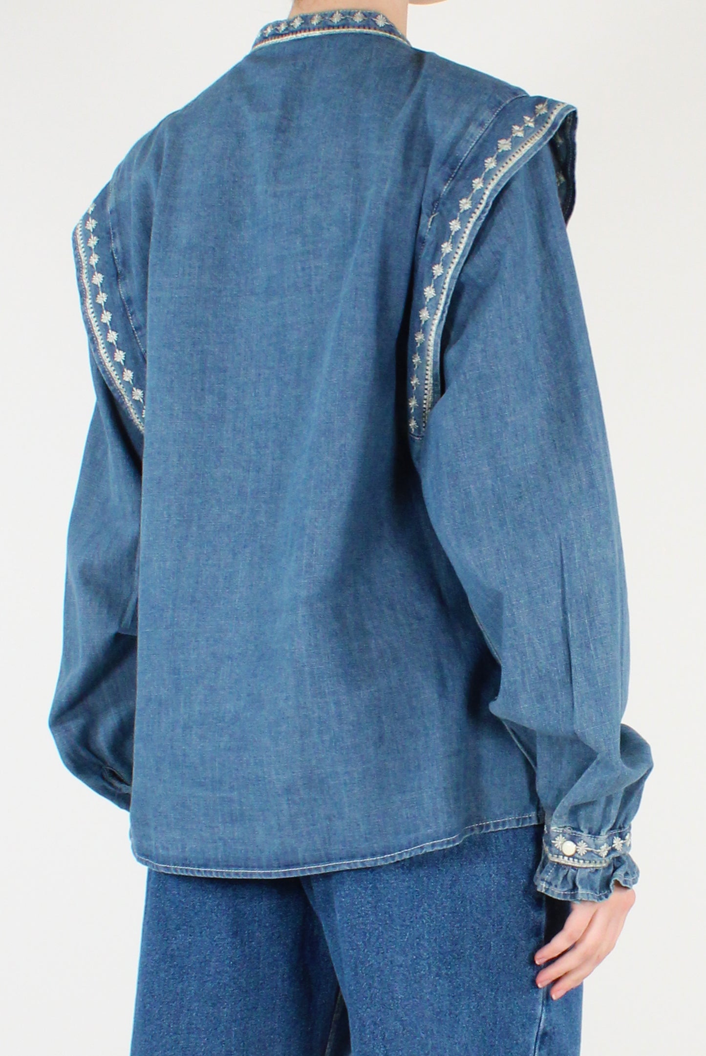 Embroidered Denim Shirt