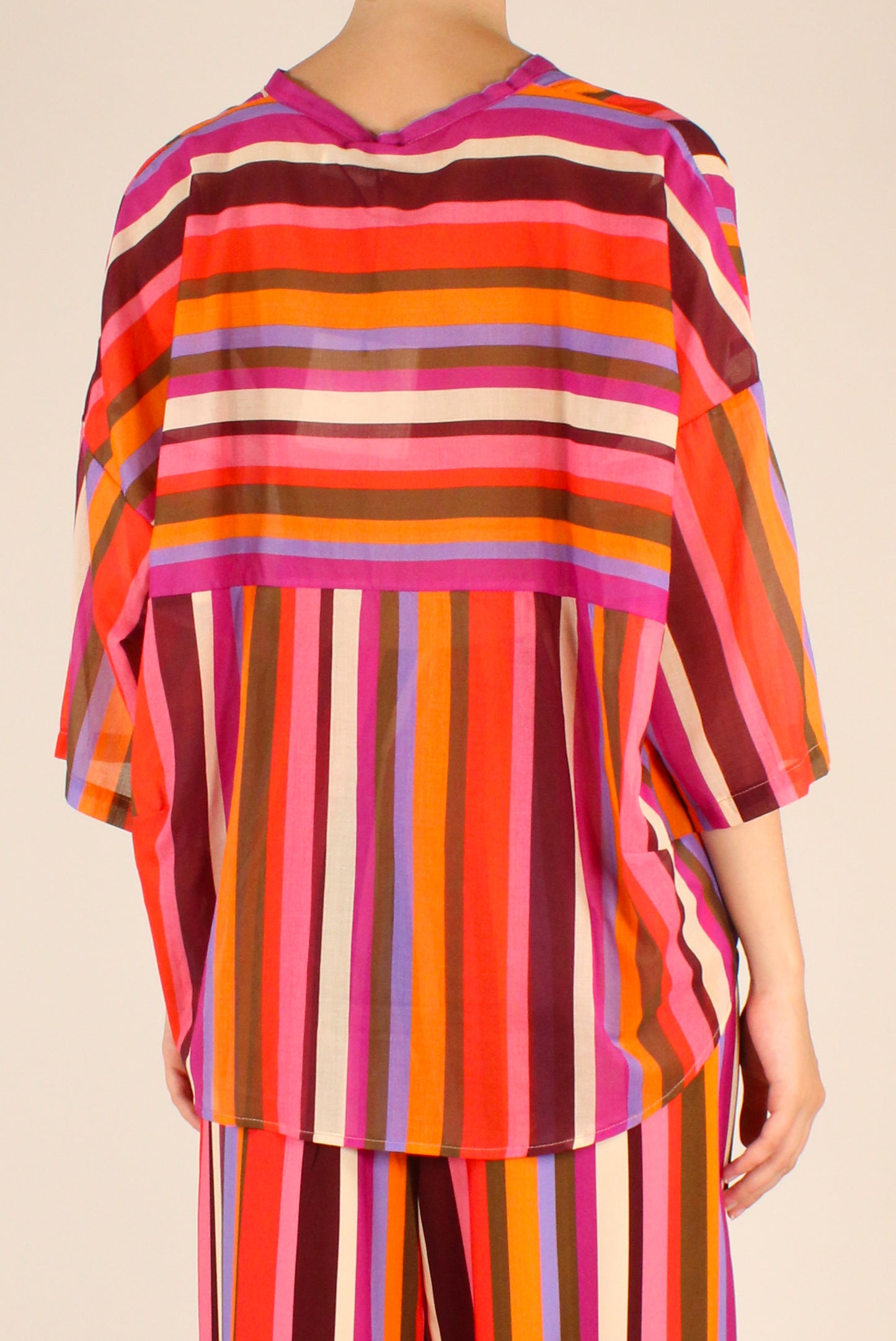 Camicia Over Righe Multicolor