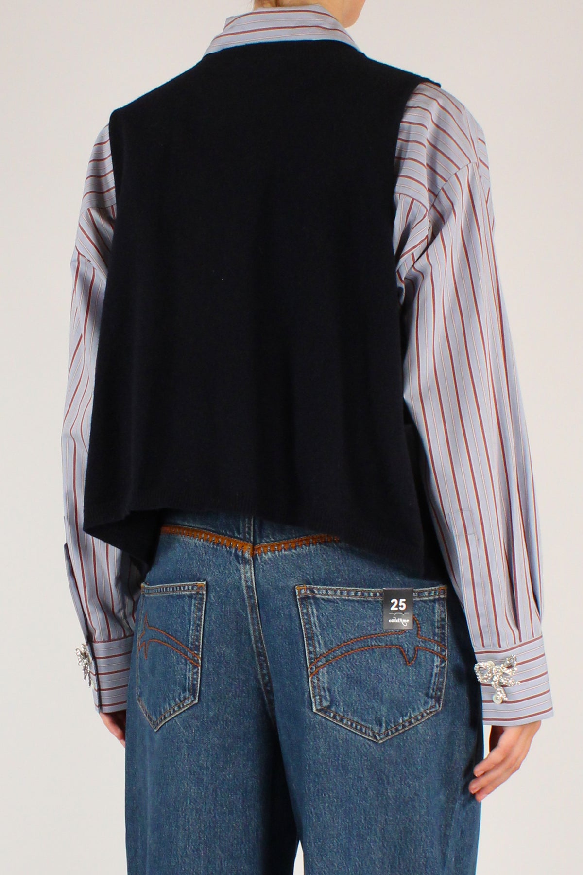Gilet con Rombi in Misto Lana