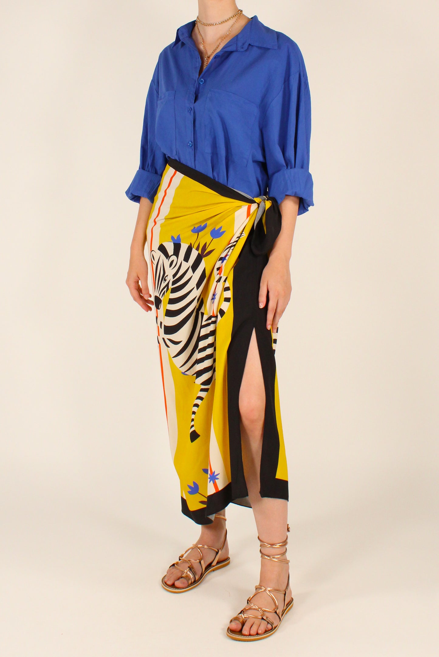 Gonna Lunga Pareo Stampa Zebra
