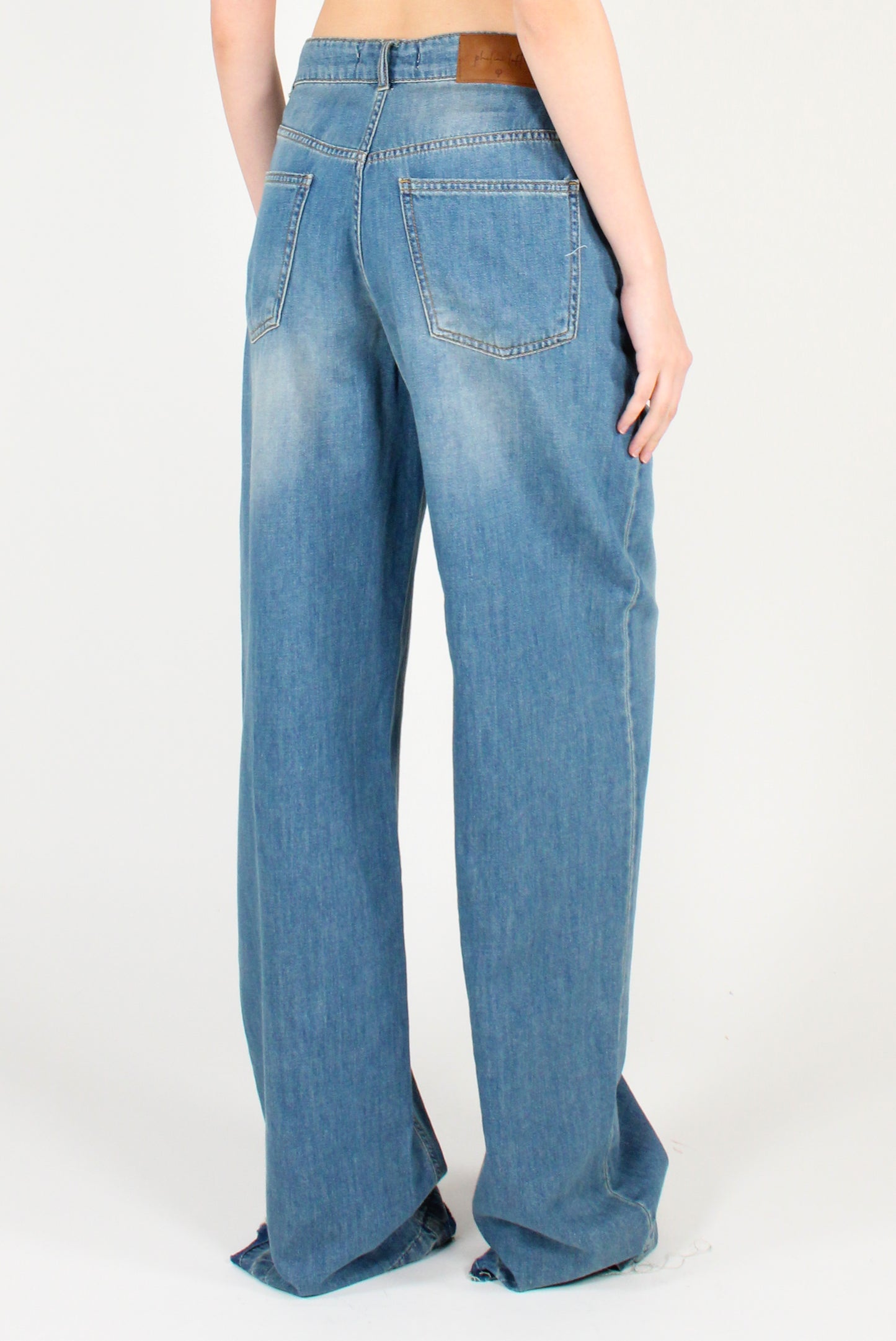 Washed Denim Unstitched Hem
