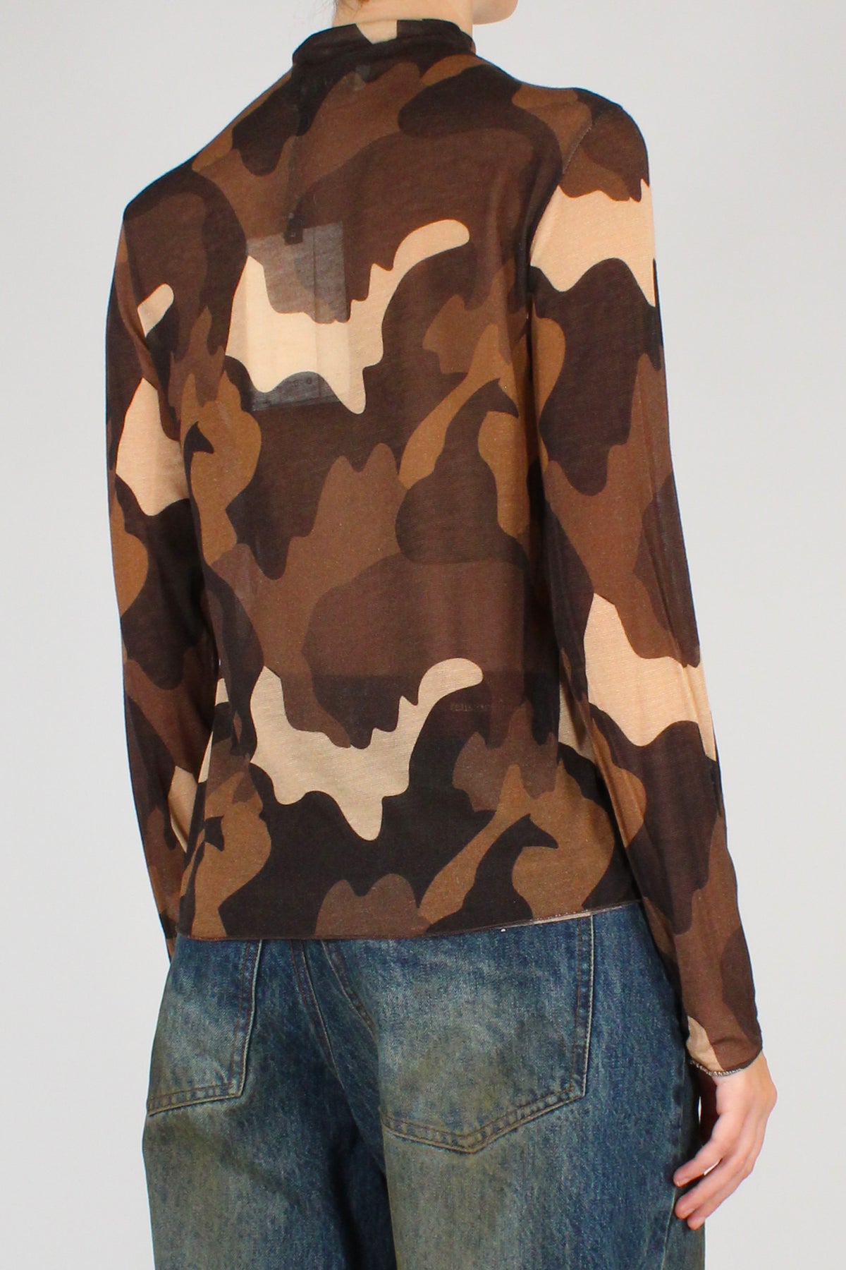 Maglia Stampa Camouflage Misto Cachemire