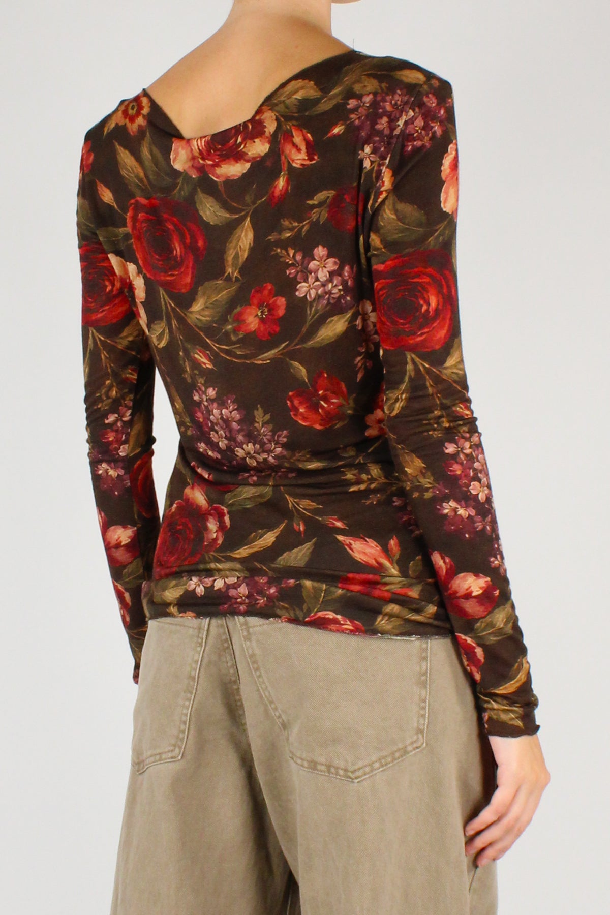 Maglia Stampa a Fiori Misto Cachemire