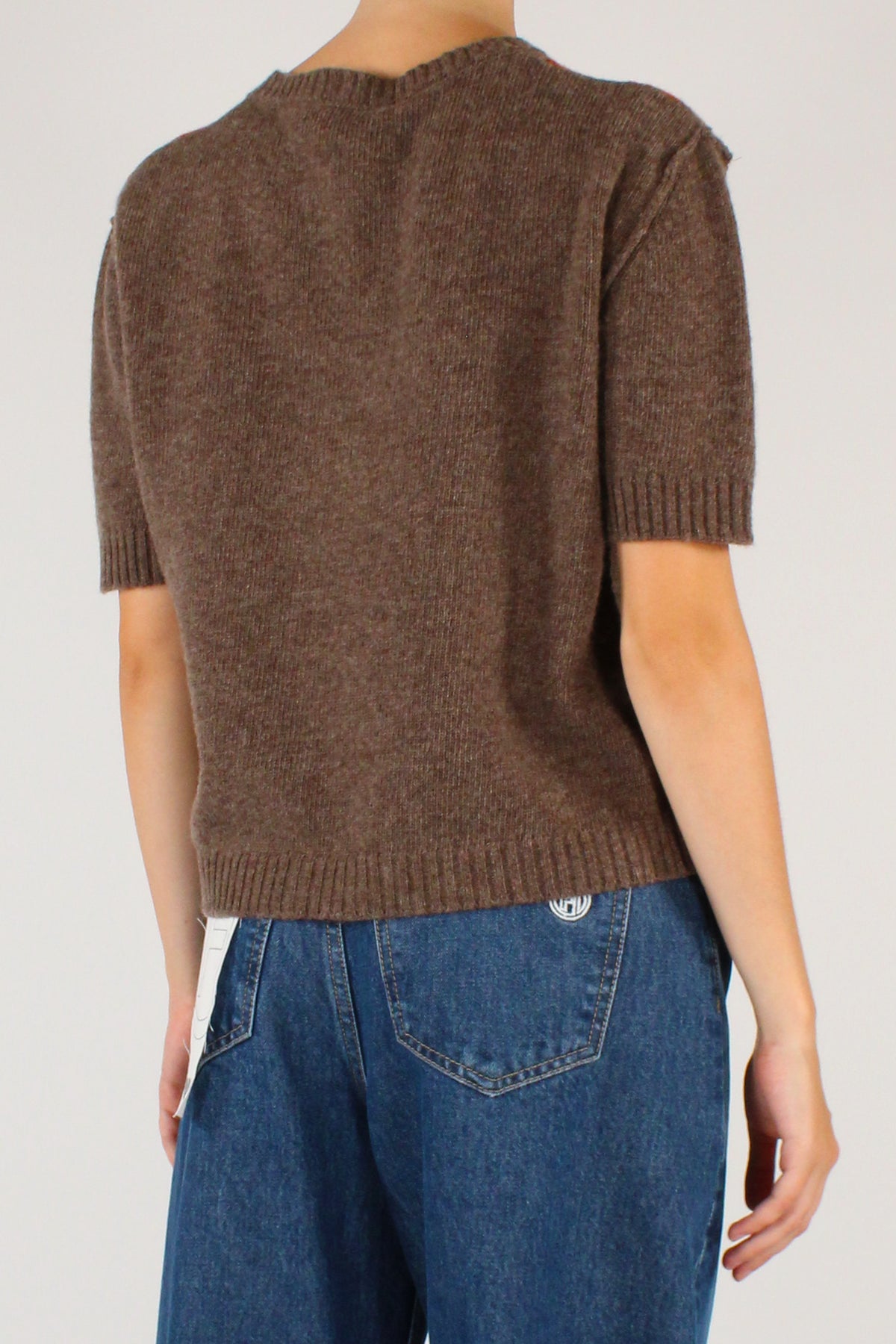 Maglione a Rombi Maniche Corte