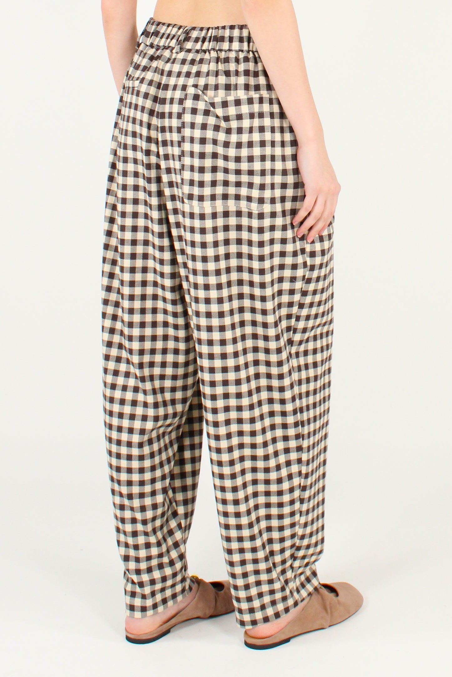 Pantaloni Balloon Stampa Vichy