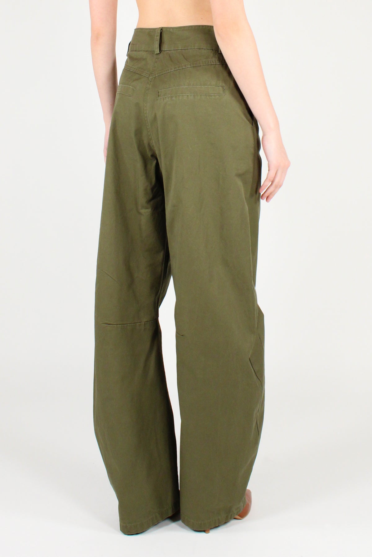 Pantaloni Barrel in Cotone