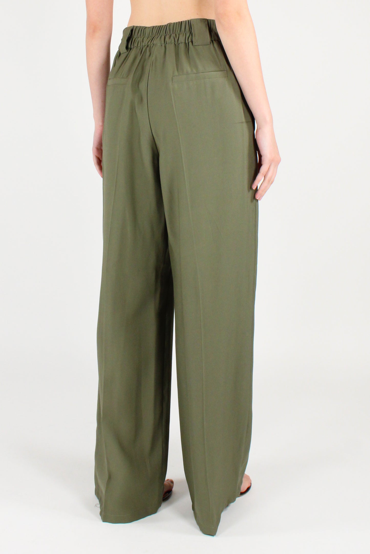 Pantaloni in Misto Viscosa con Elastico