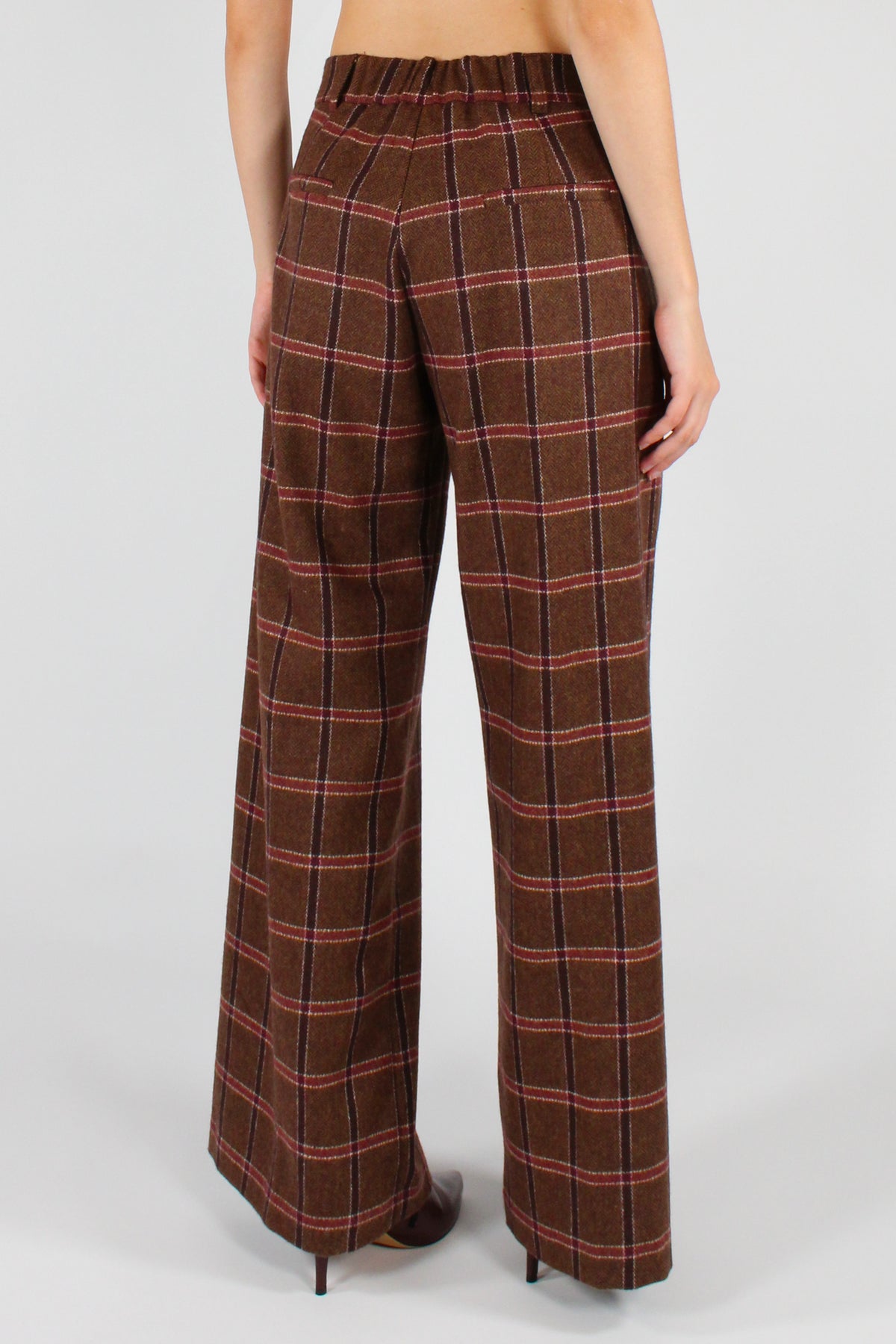 Pantaloni a Quadri con Pinces