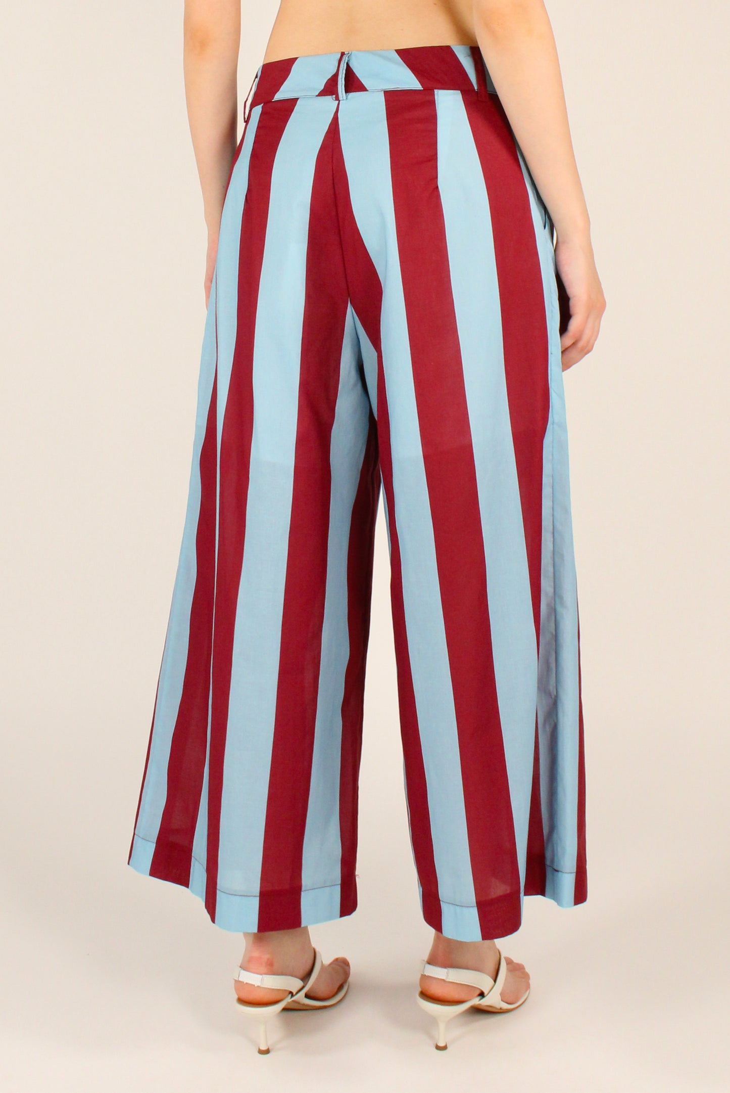 Pantaloni a Righe con Pinces