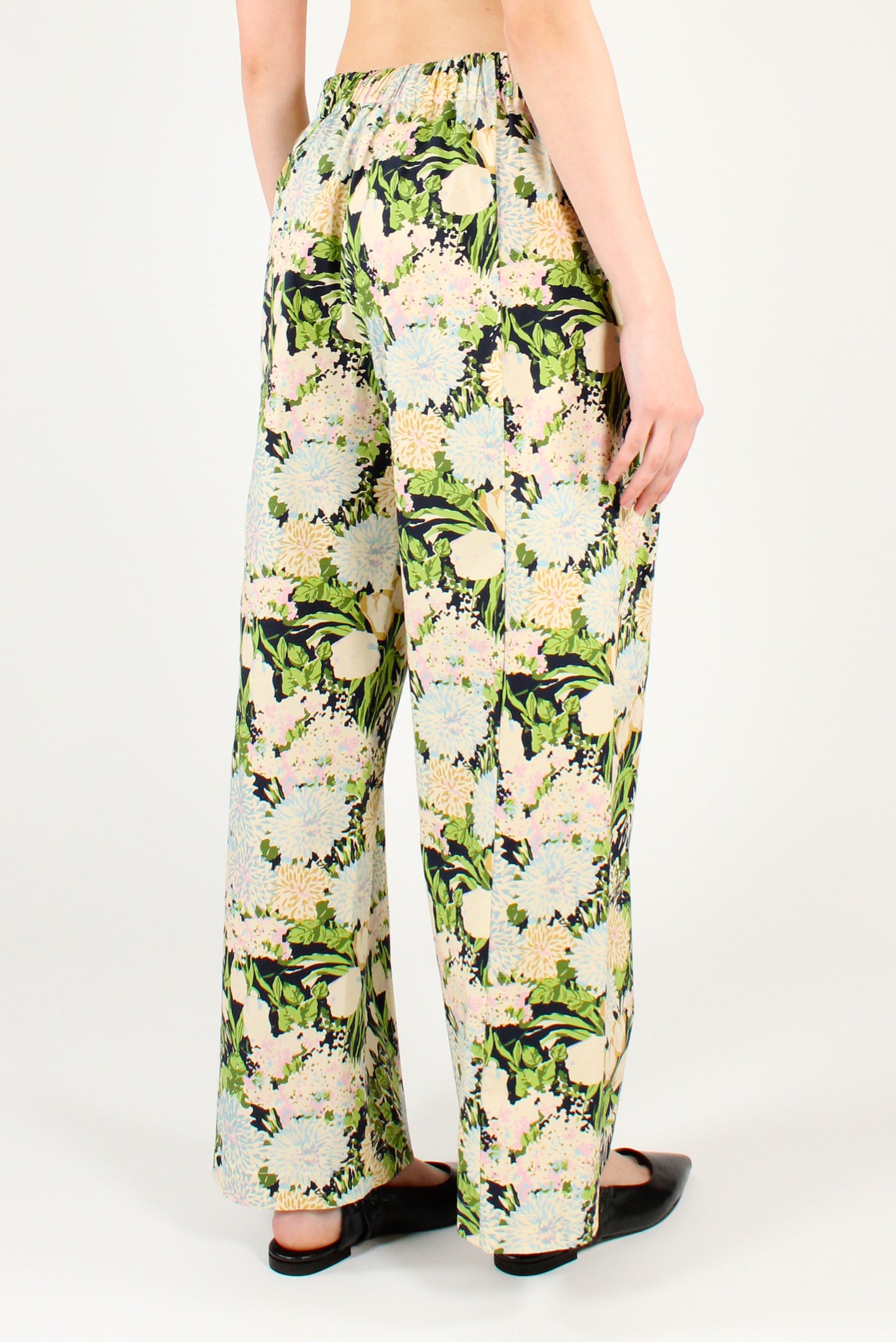 Wide Leg Floral Print Trousers