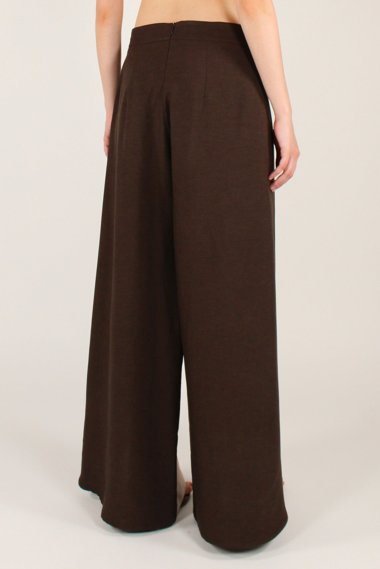 Pantaloni Pareo Tessuto Bicolore Misto Lino e Viscosa