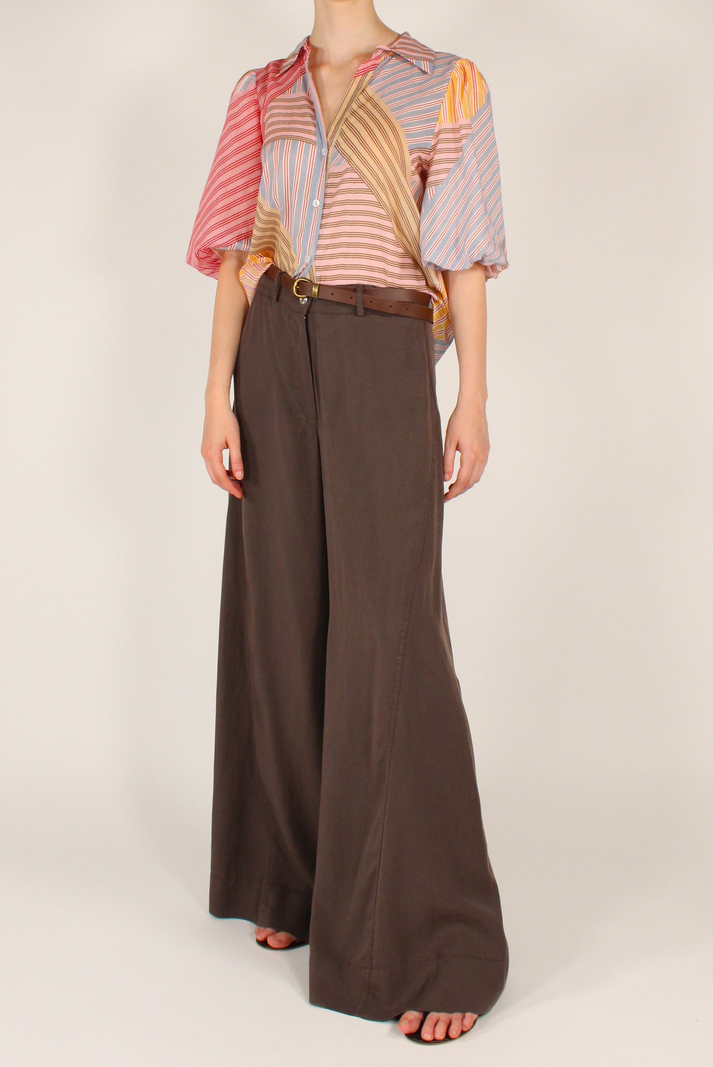 Camicia a Righe Effetto Patchwork