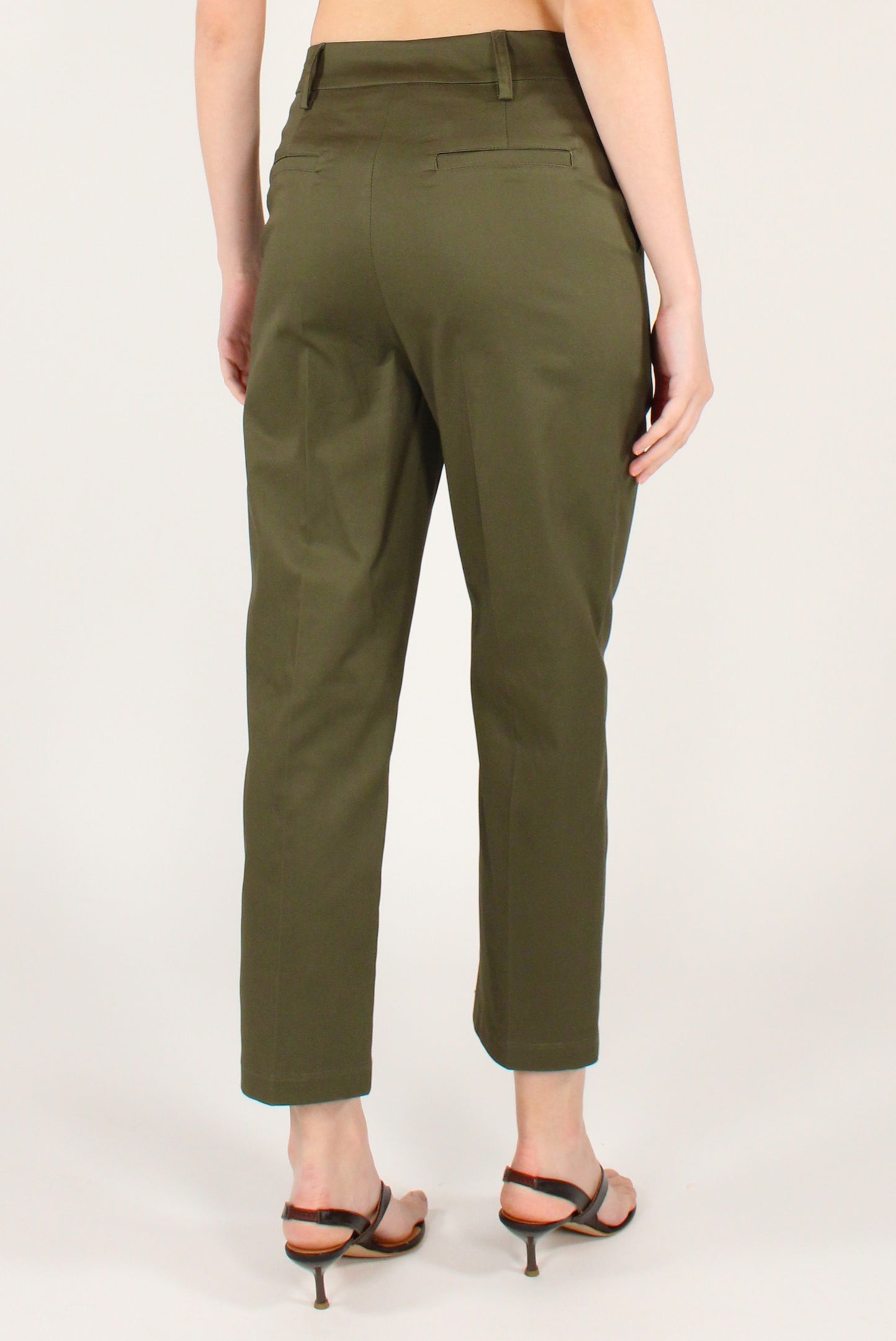 Pantaloni alla Caviglia in Cotone Elasticizzato