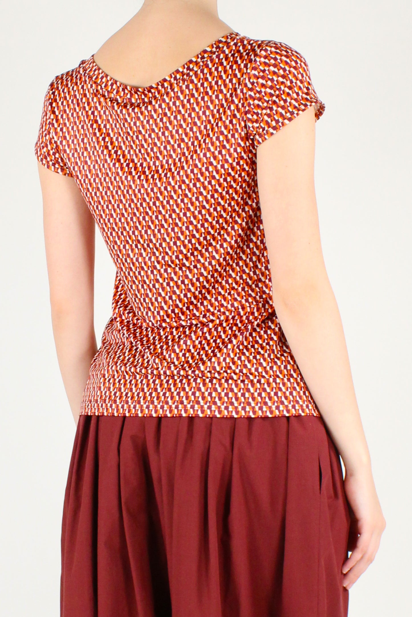 T-shirt Stampa Geometrica Elasticizzata