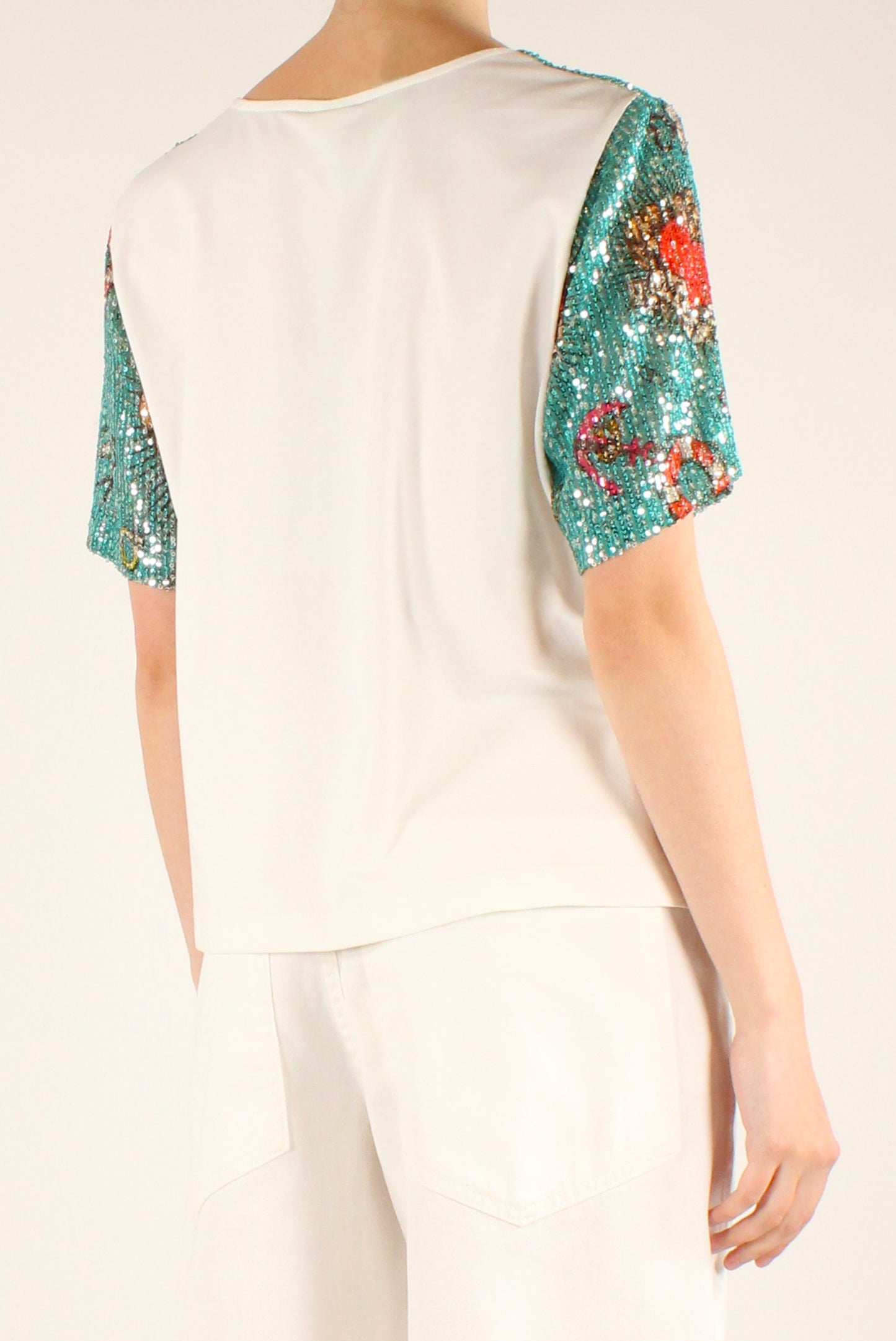 T-shirt Stampa Fantasia Tattoo con Paillettes