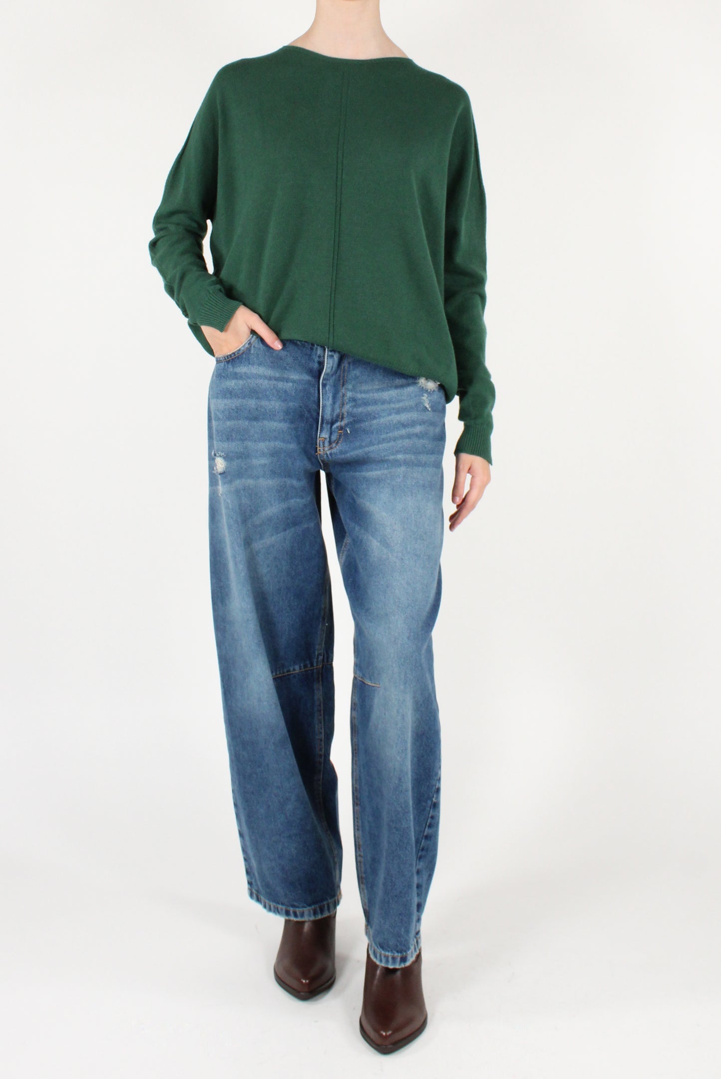 Maglione Over Girocollo con Cucitura