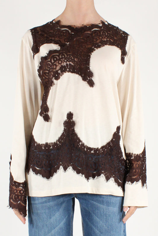 Maglia Girocollo con Pizzo