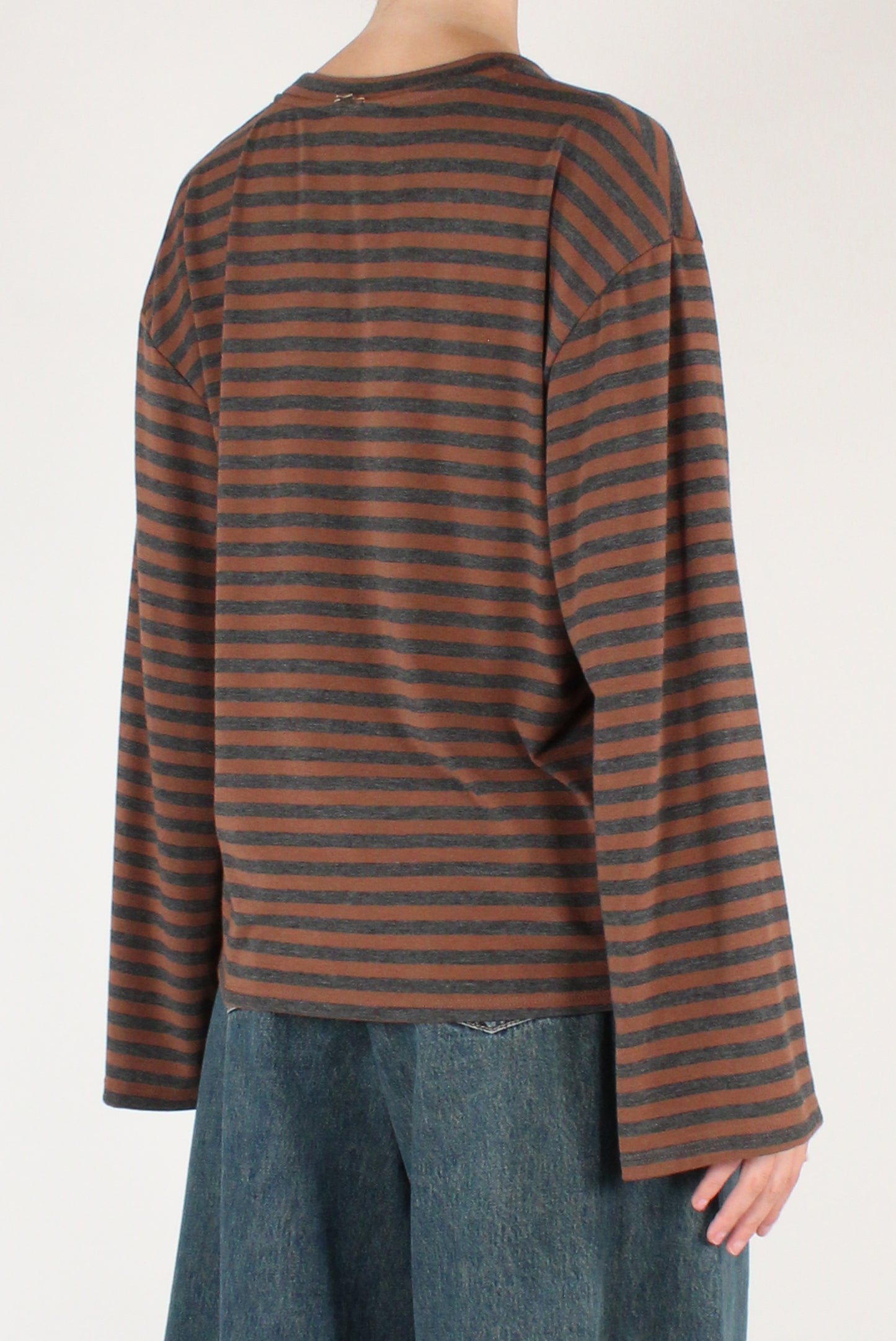 Maglia Over a Righe Scollo a V