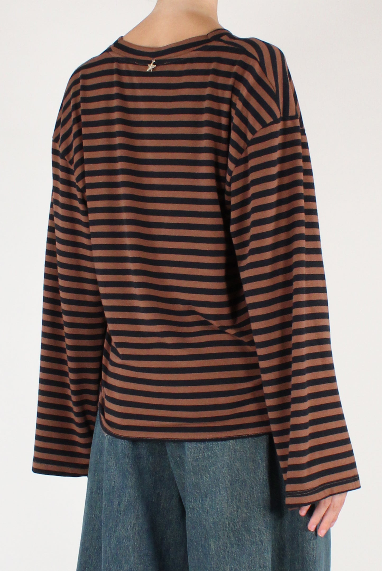 Maglia Over a Righe Scollo a V