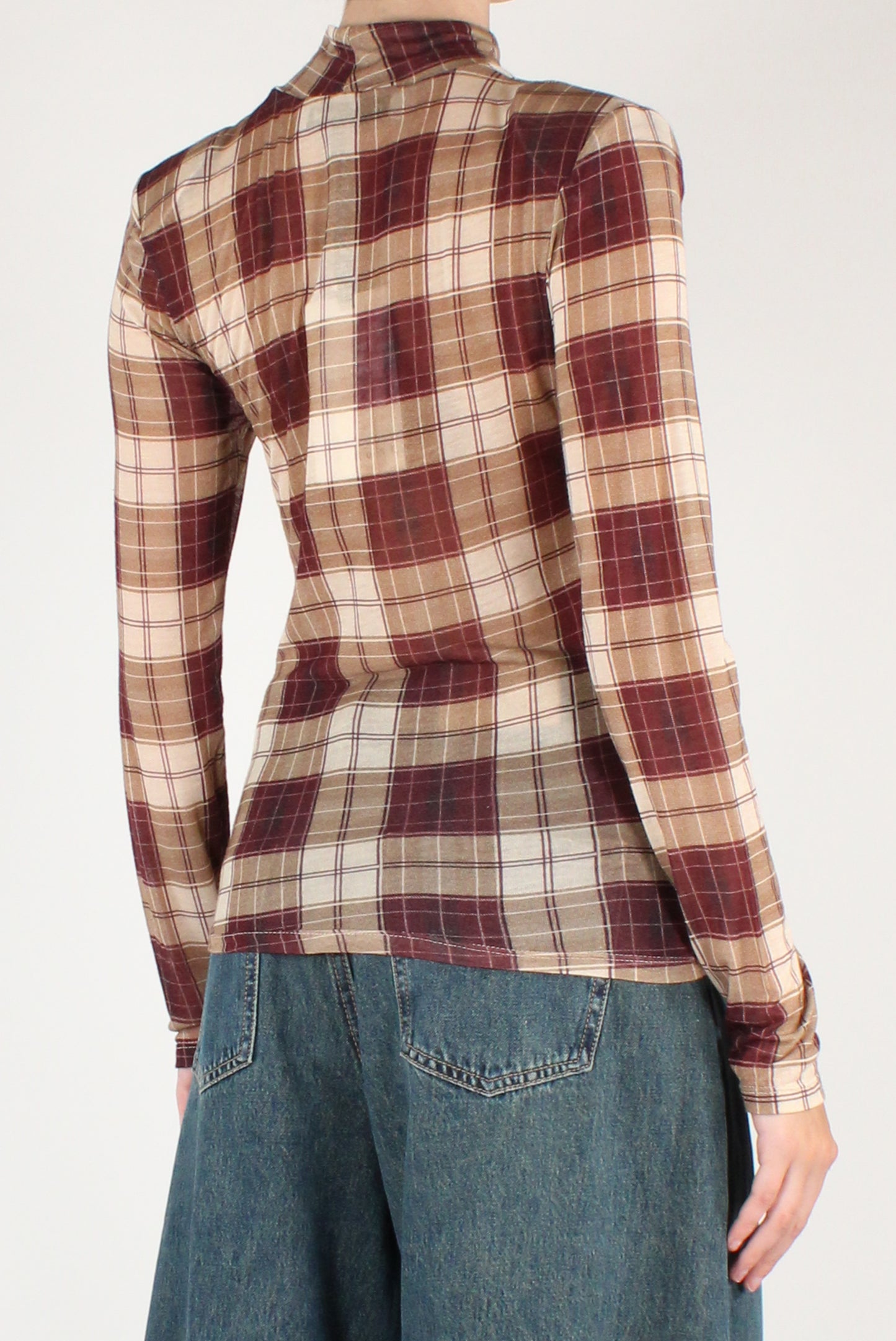 Tartan Print Turtleneck
