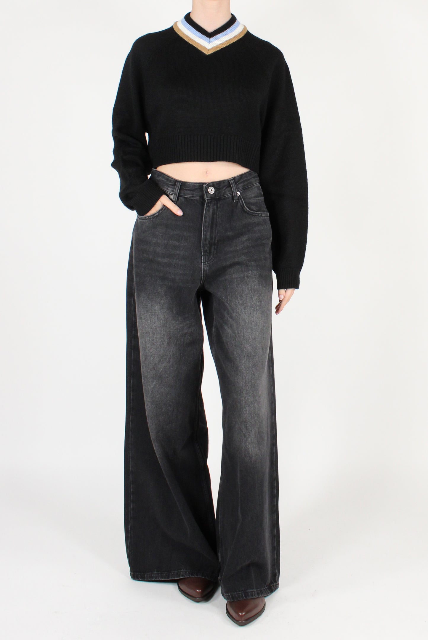 Maglione Cropped Scollo V