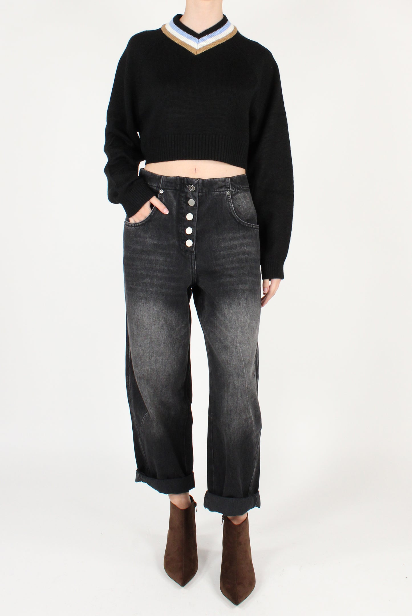 Maglione Cropped Scollo V