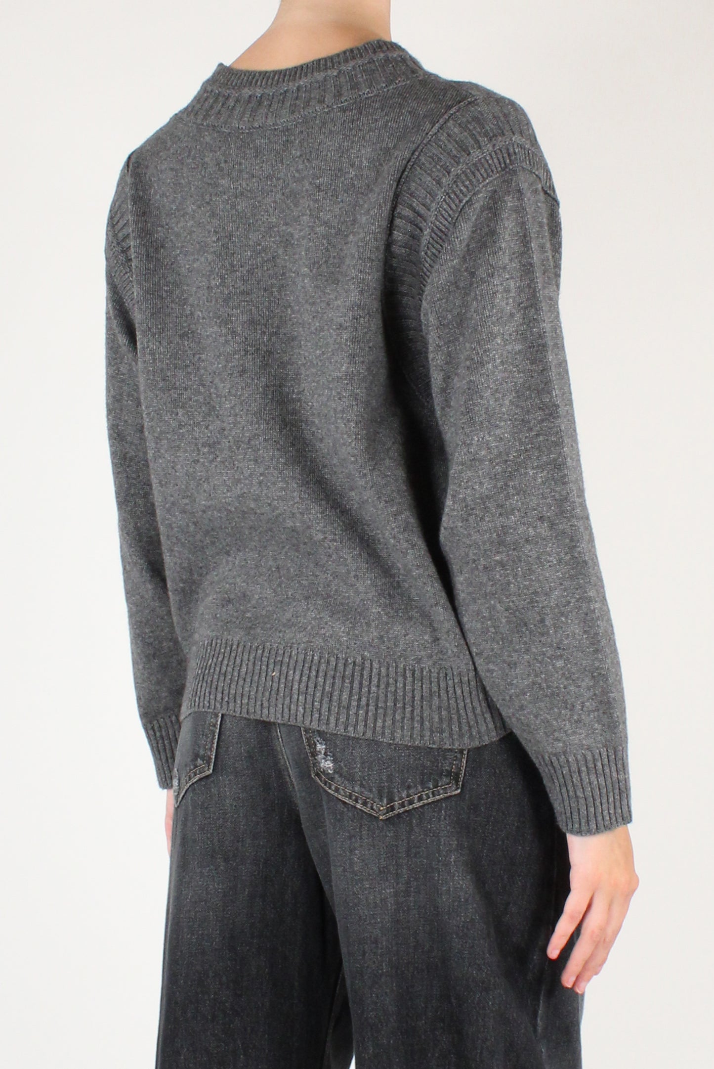 Maglione in Misto Lana Doppia Costina