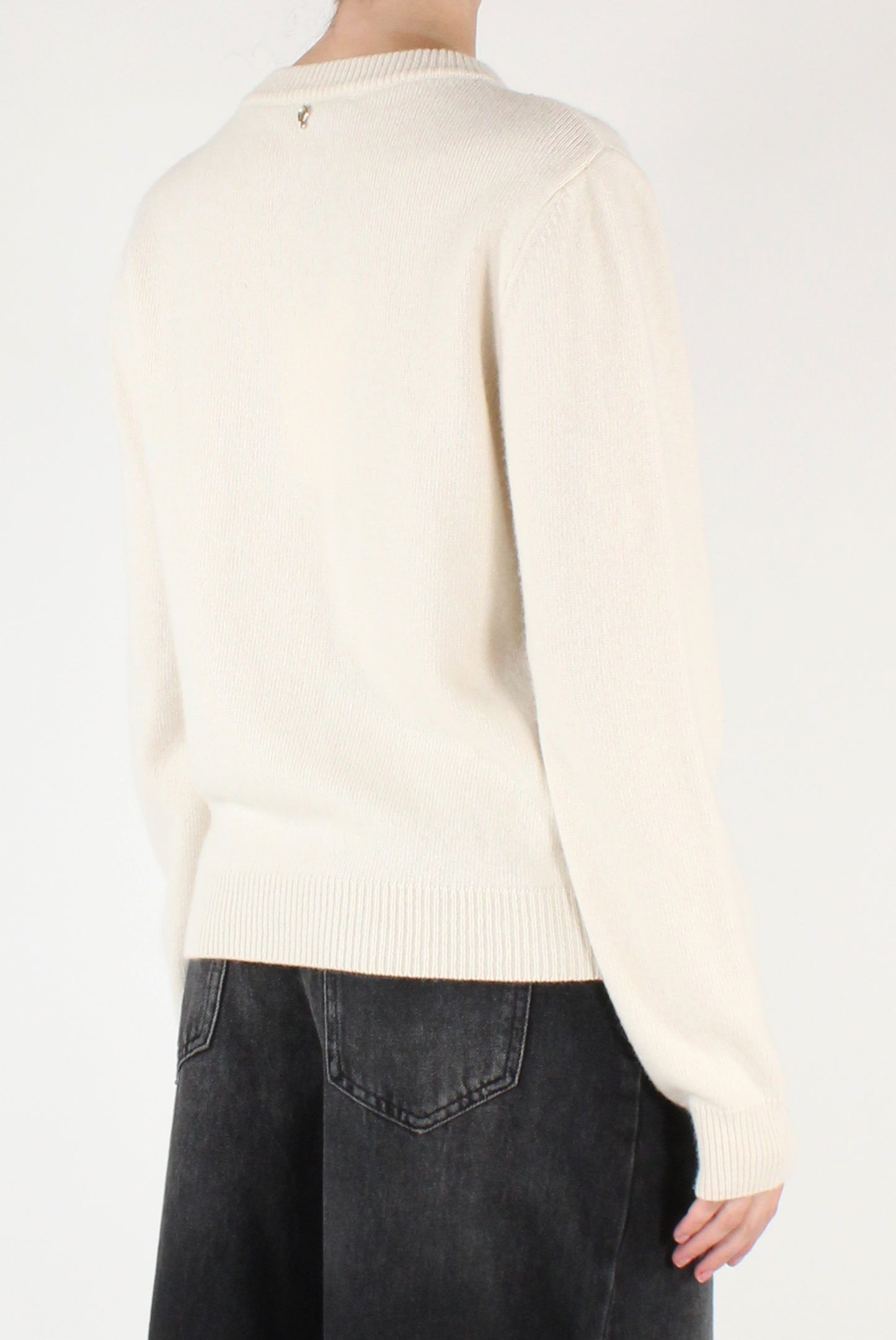 Maglione Ricami Floreali con Perline