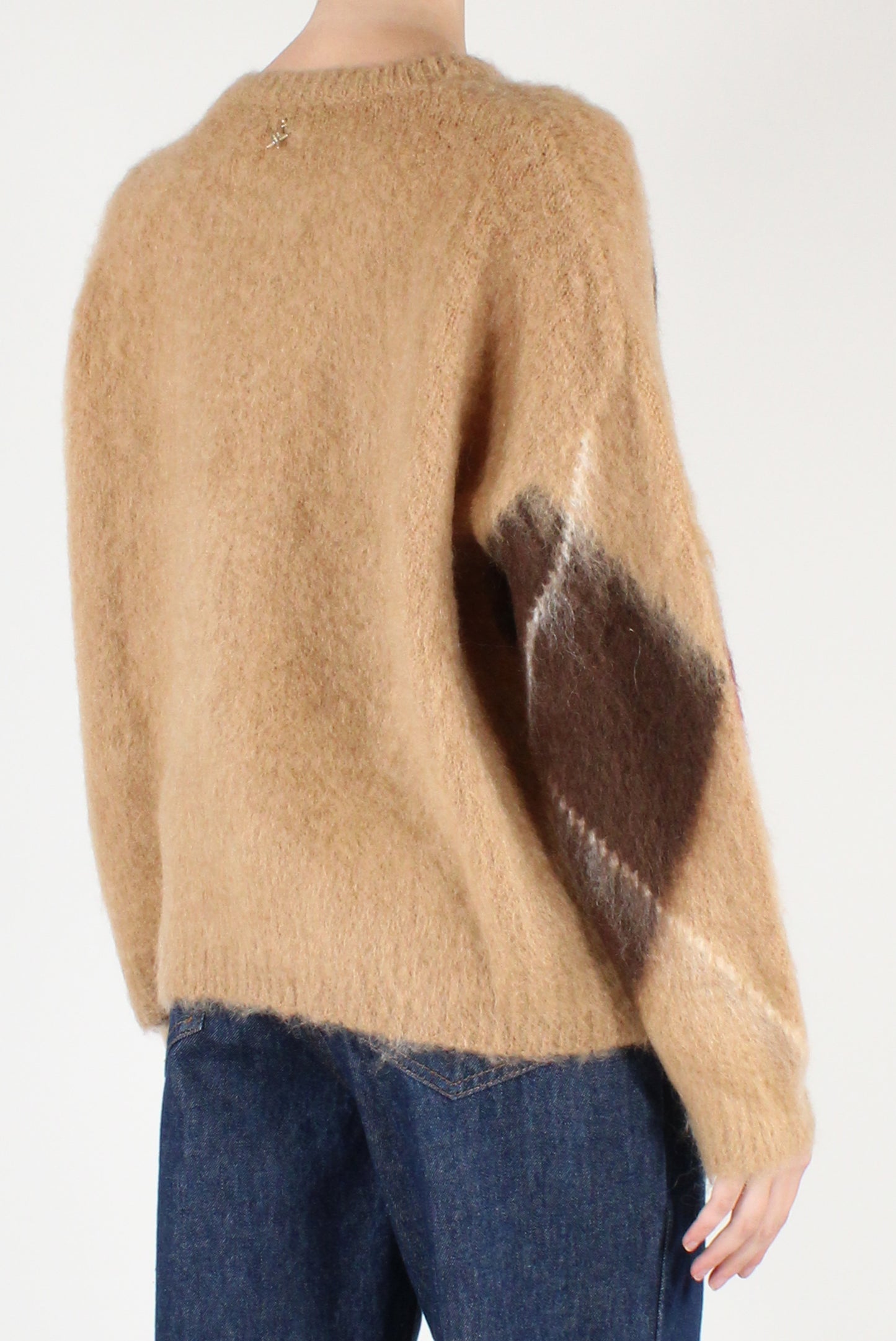 Maglione Over con Rombi Misto Mohair