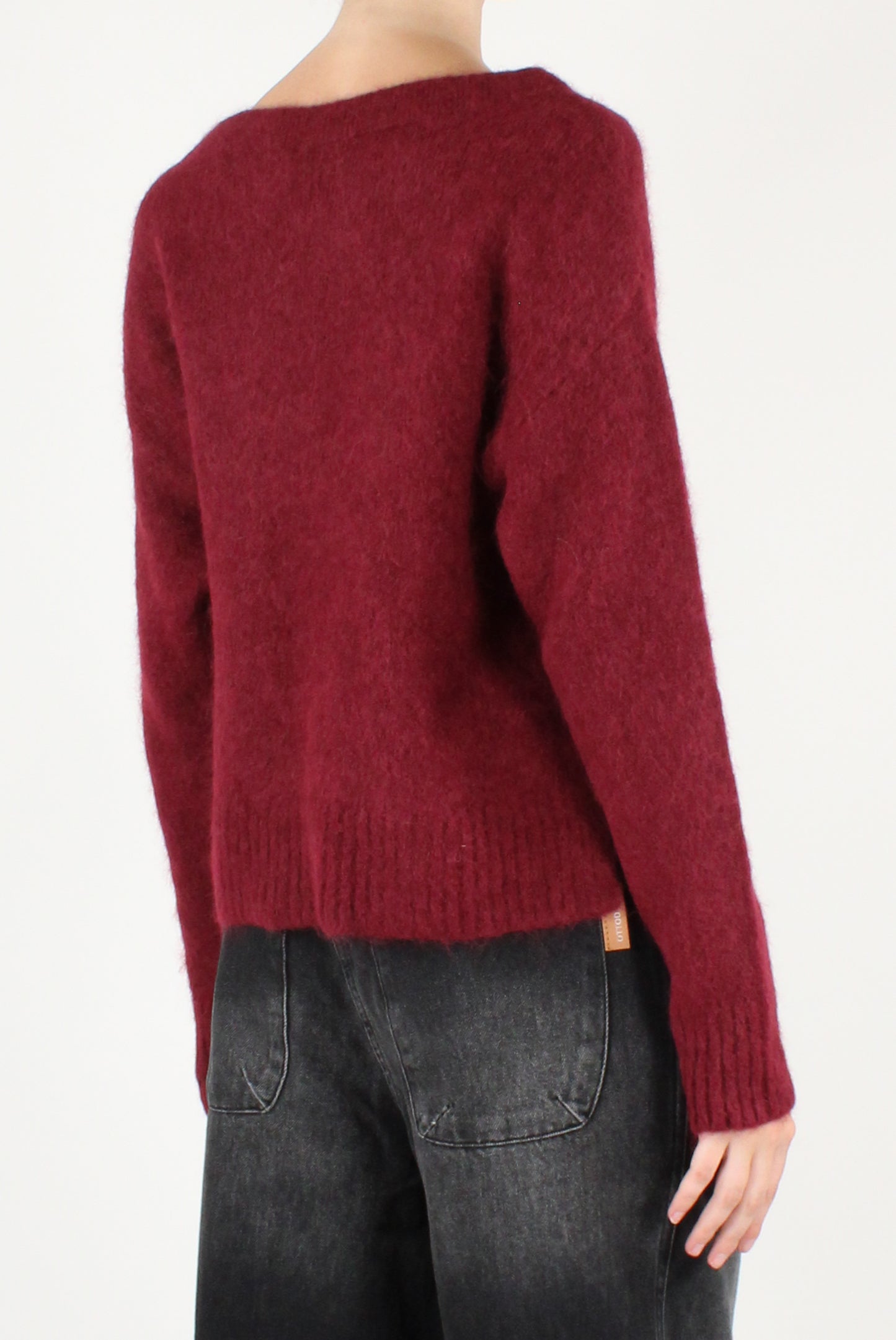 Maglione Scollo a Barca Misto Alpaca