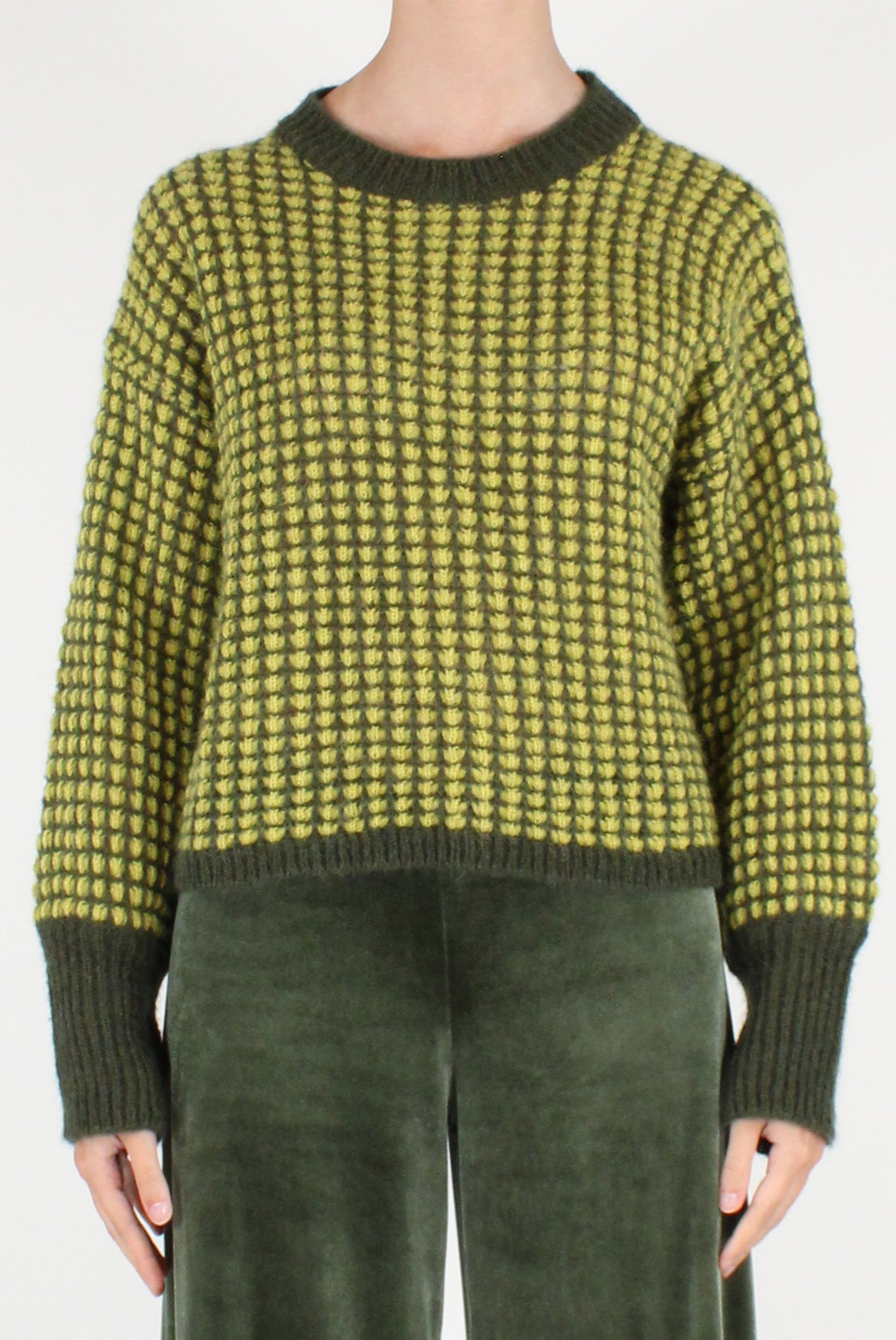 Decorated Knit Crew Neck Sweater