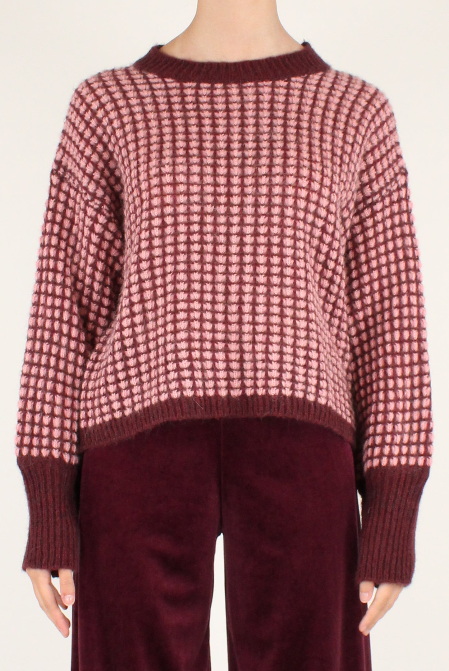 Decorated Knit Crew Neck Sweater