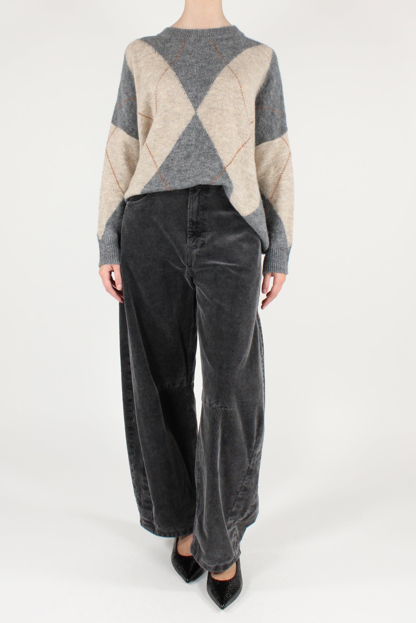 Pantaloni Balloon in Velluto a Coste