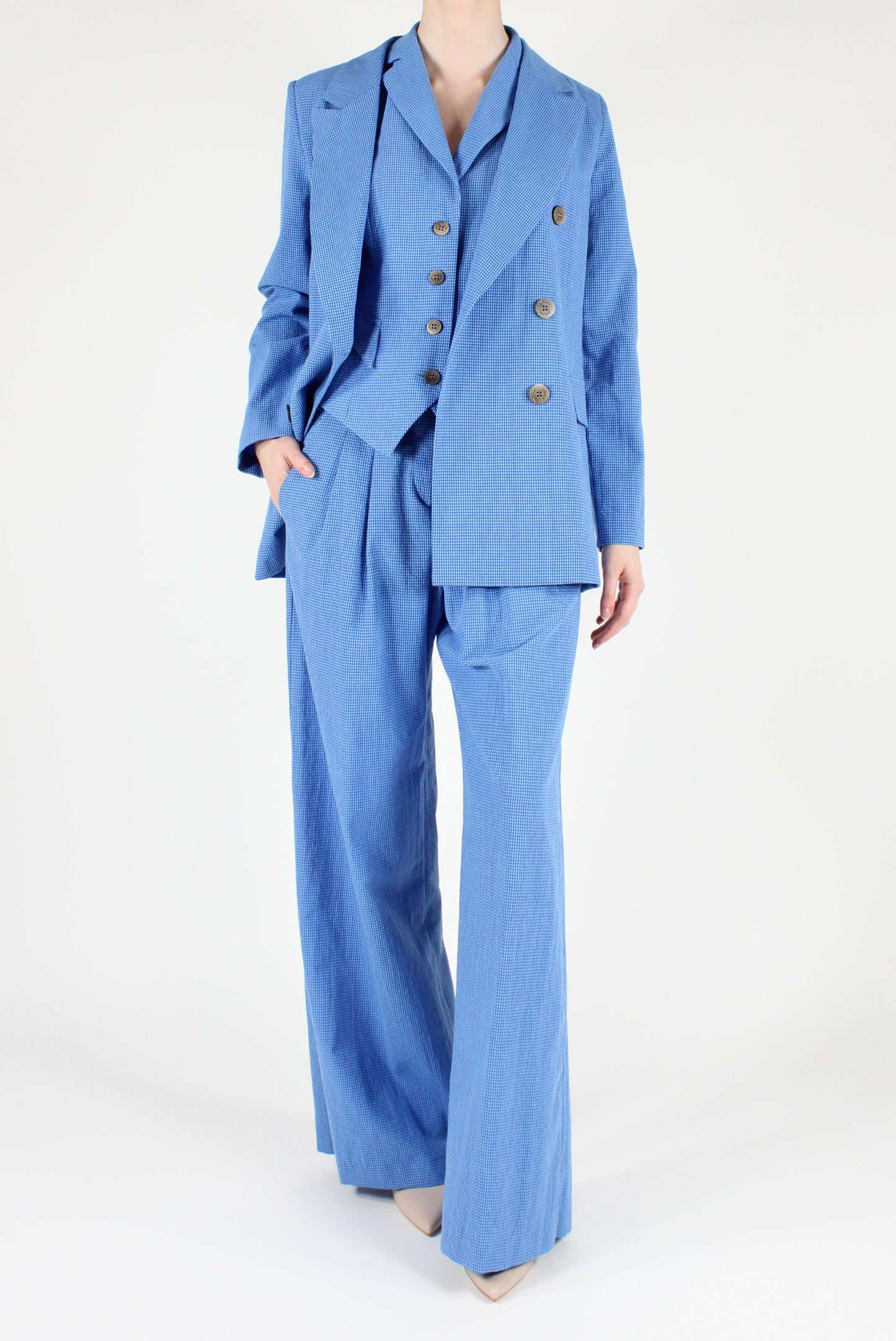 Micro Vichy Palazzo Pants