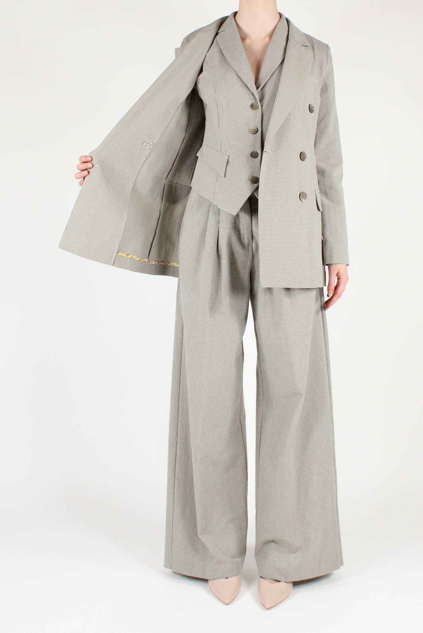 Micro Vichy Palazzo Pants