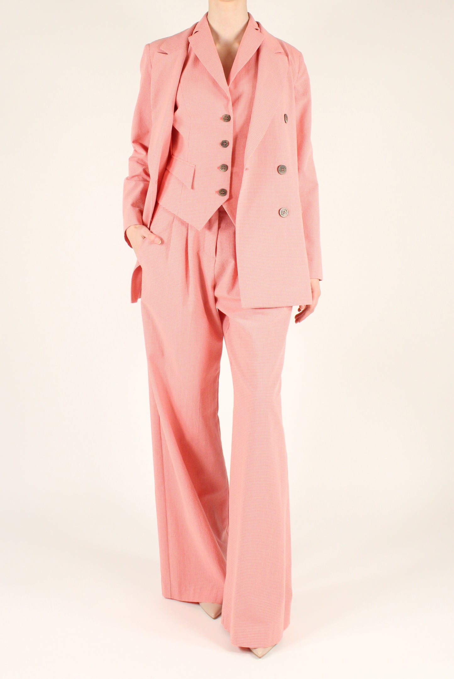 Micro Vichy Palazzo Pants