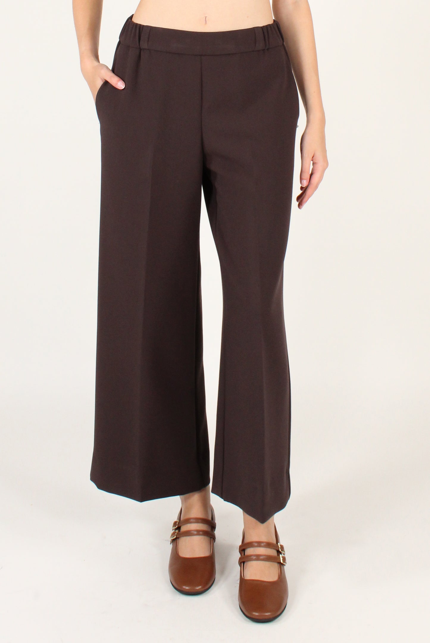 Pantaloni Cropped con Elastico