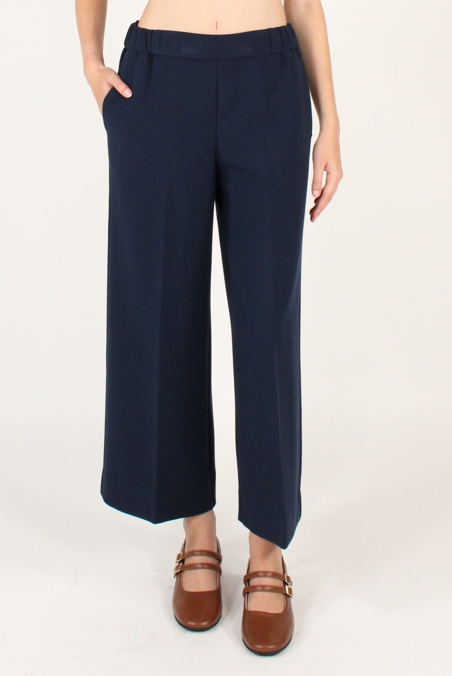 Pantaloni Cropped con Elastico