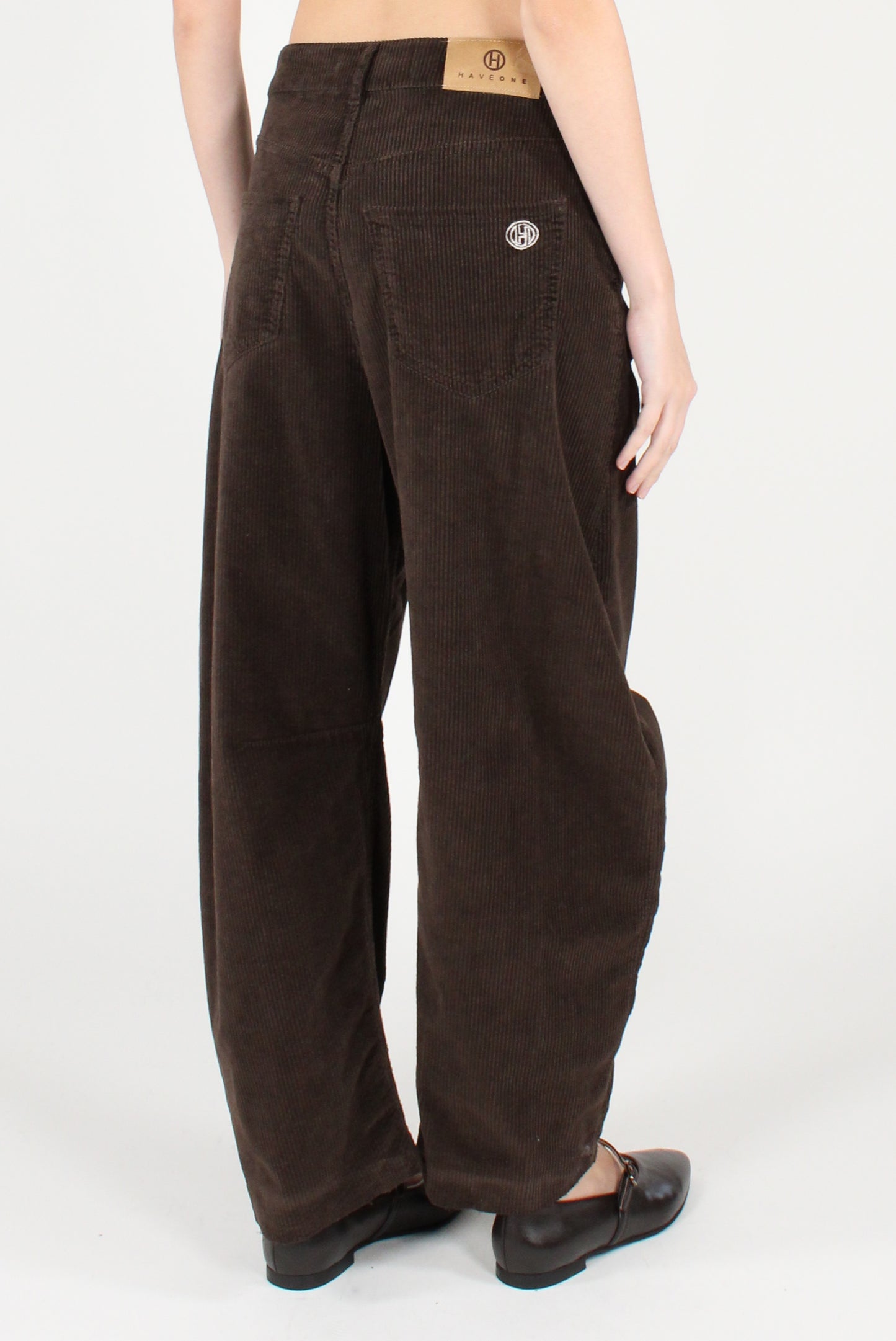 Pantaloni Balloon in Velluto a Coste Barbara