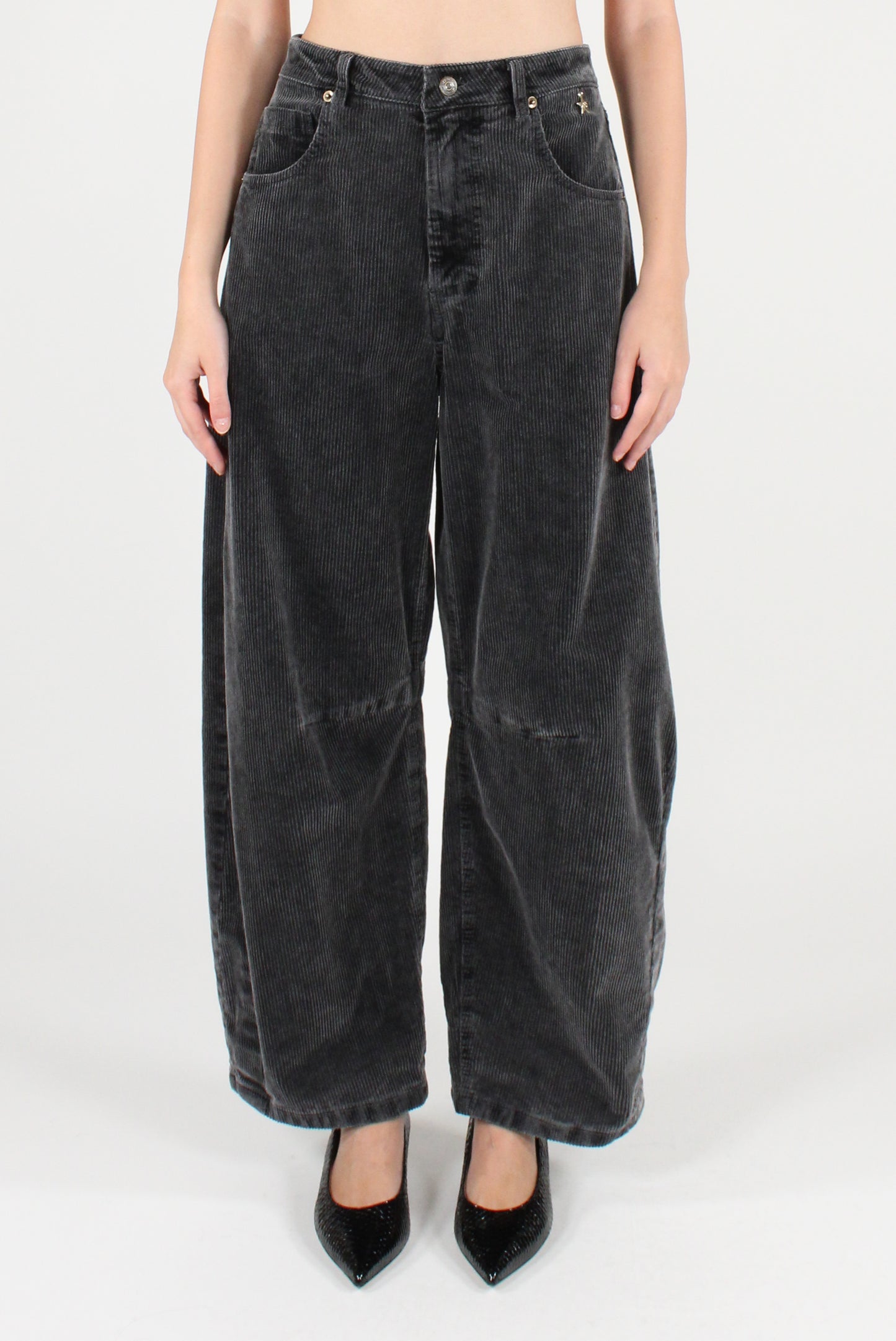 Pantaloni Balloon in Velluto a Coste