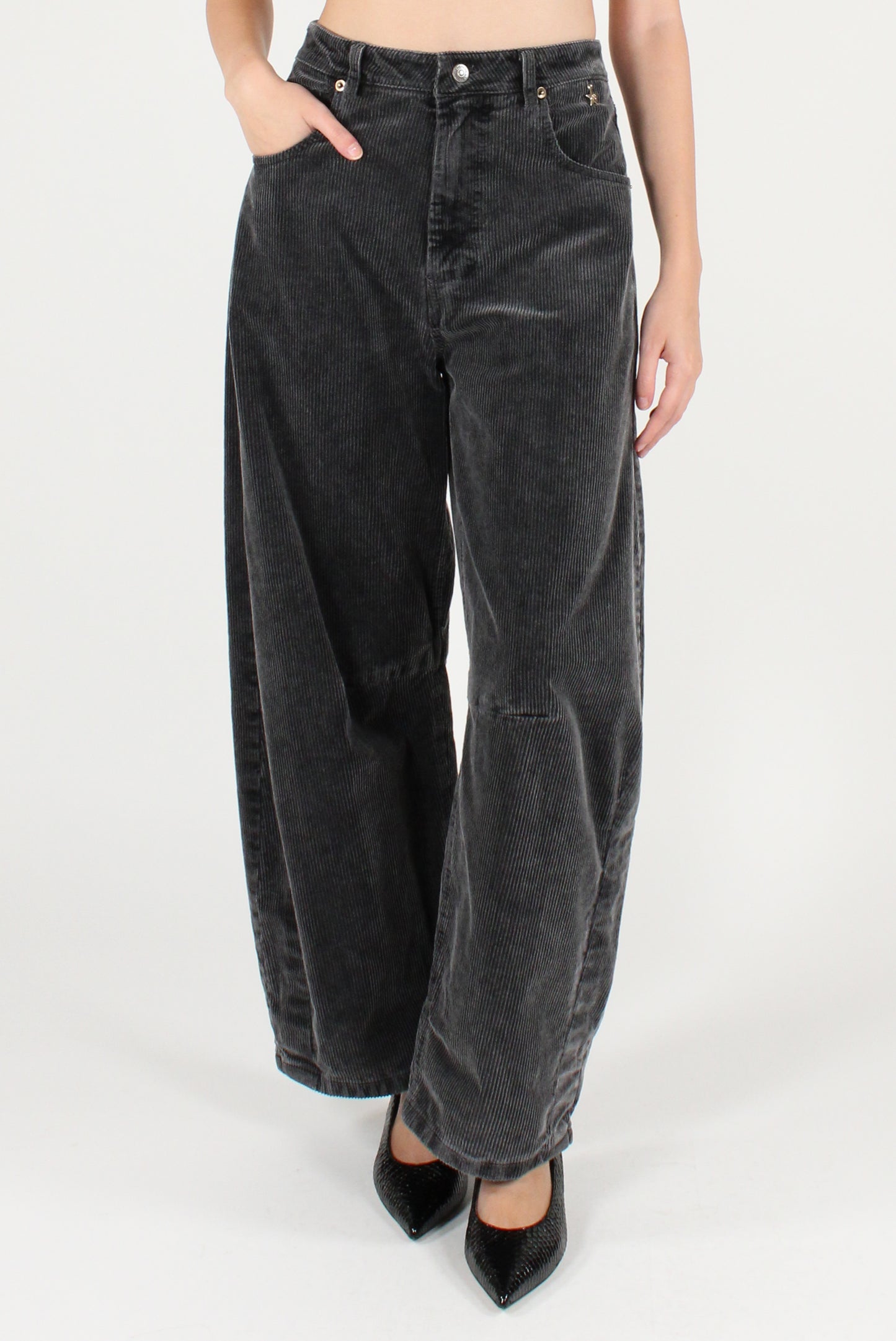 Pantaloni Balloon in Velluto a Coste